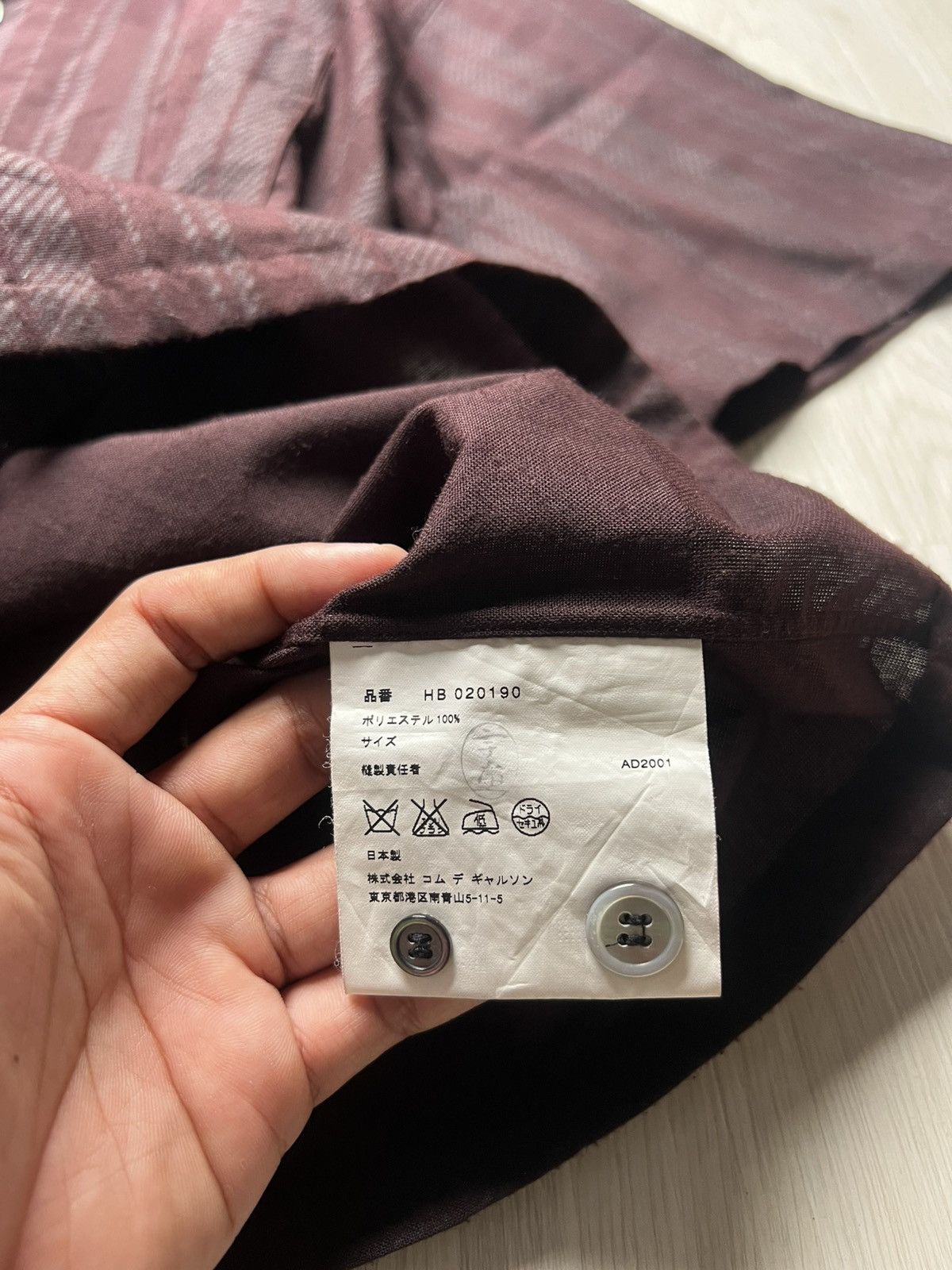 Comme des Garcons Homme Ss2001 Comme des Garcons Homme Striped Open Collar Shirt Size US L / EU 52-54 / 3 - 6 Thumbnail