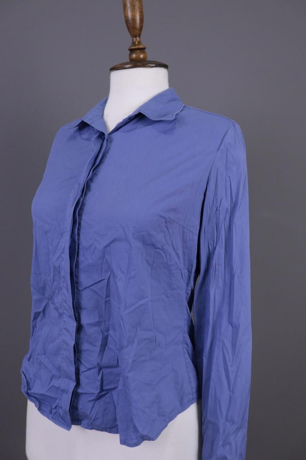 Designer Max Mara Blue Button Down Shirt Size US 8 / I 42 / GB 10 Size M / US 6-8 / IT 42-44 - 8 Thumbnail