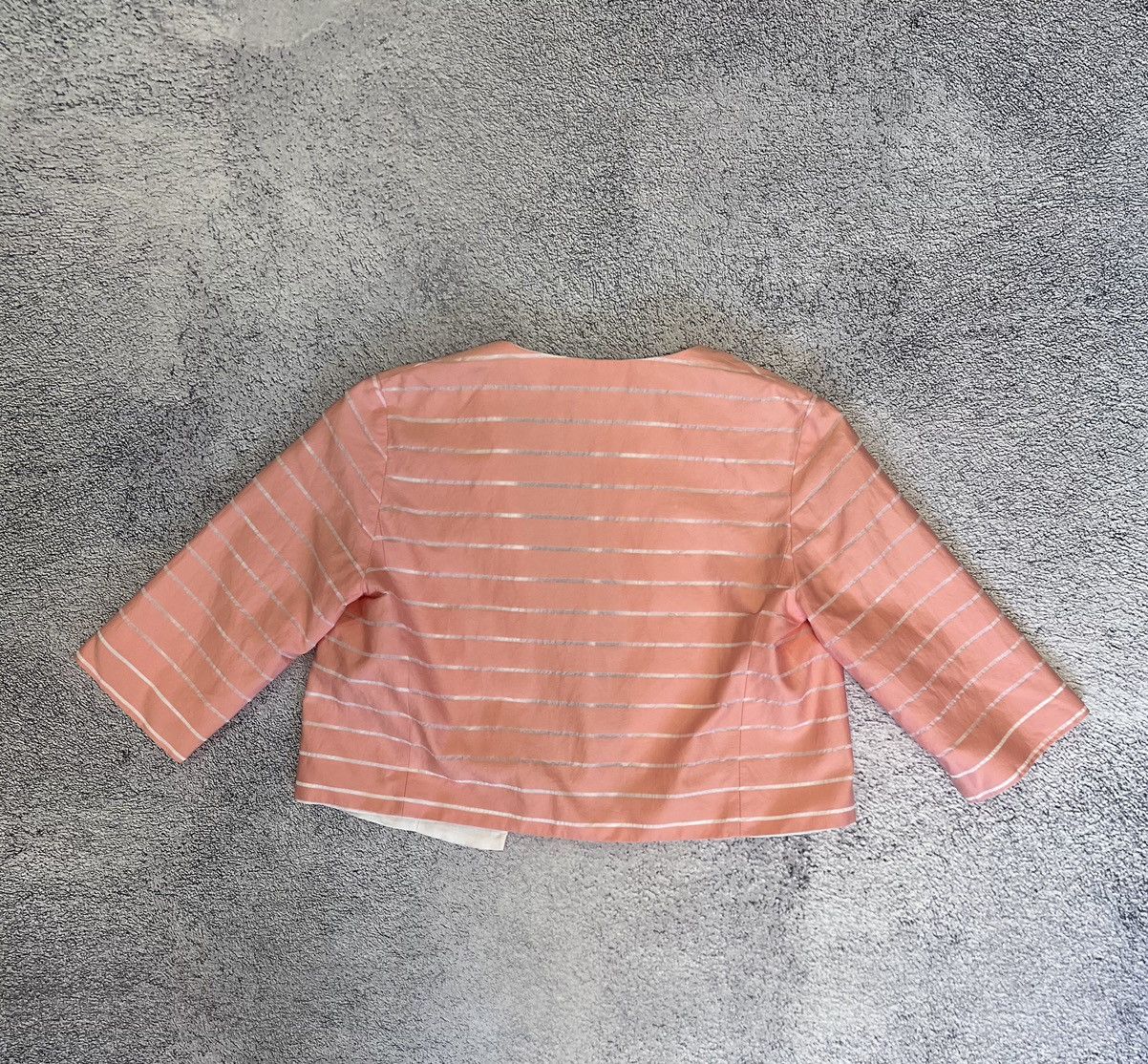 Weekend Max Mara Weekend Max Mara Pink Cropped Silk-Cotton Blazer Jacket 36 Size S / US 4 / IT 40 - 15 Thumbnail