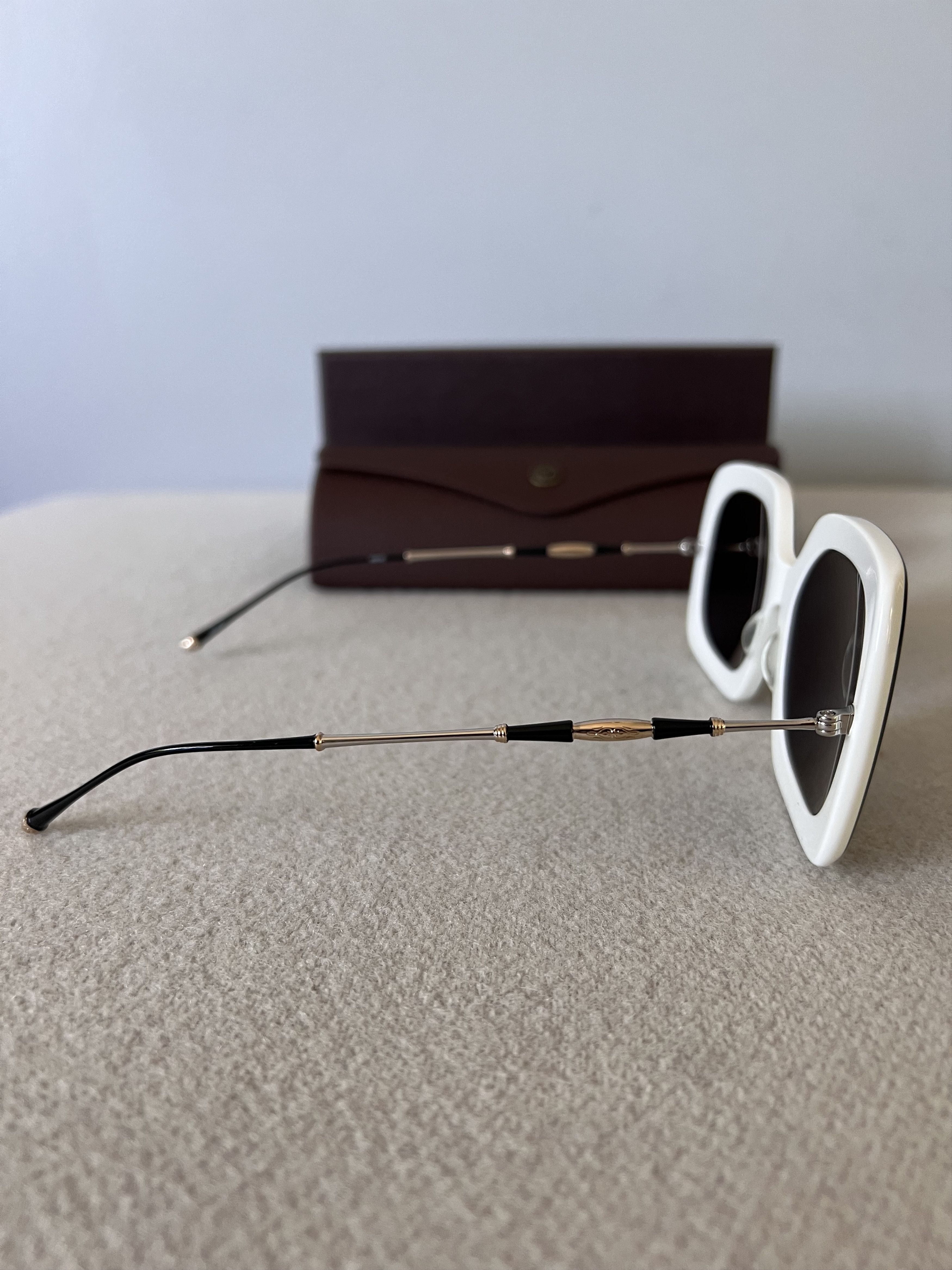 Matsuda Matsuda M2035 Sqaure Sunglasses in Black White Size ONE SIZE - 4 Thumbnail