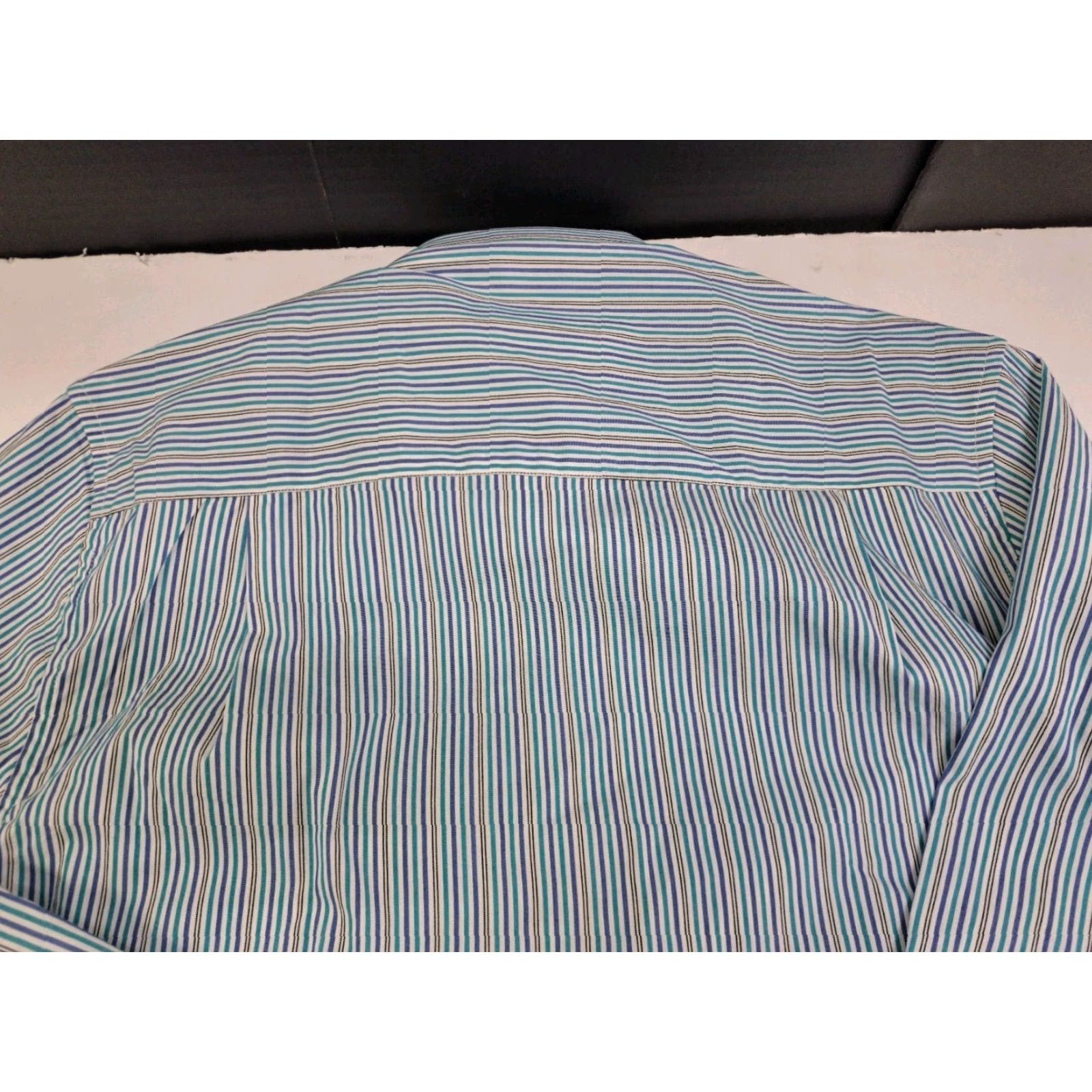 Vintage NWT Nick Graham Men's Modern Fit Teal Striped Long Sleeve Button-Up Shirt M Size US M / EU 48-50 / 2 - 5 Thumbnail