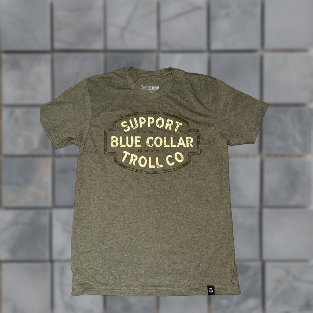 CO Troll Co T-Shirt Green M Men Collared Modern 18x27 Trolls Blue Collar Size US M / EU 48-50 / 2 - 1 Thumbnail