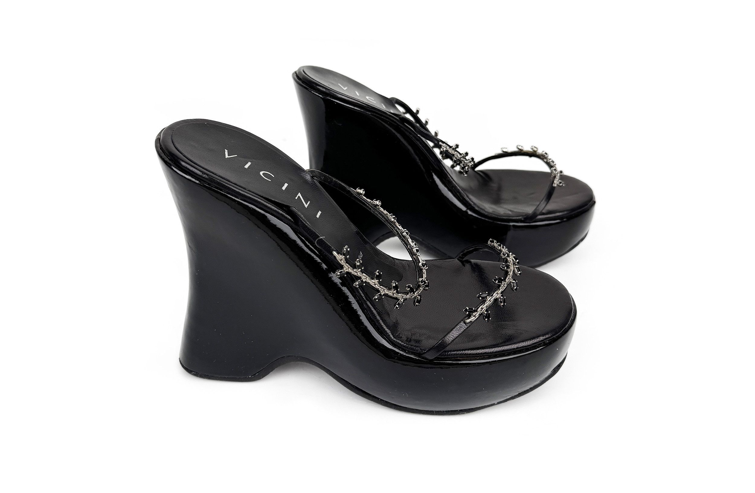 Giuseppe Zanotti Vicini by Zanotti Platform Wedge Mules Crystal Size 36 Size US 6 / IT 36 - 7 Thumbnail