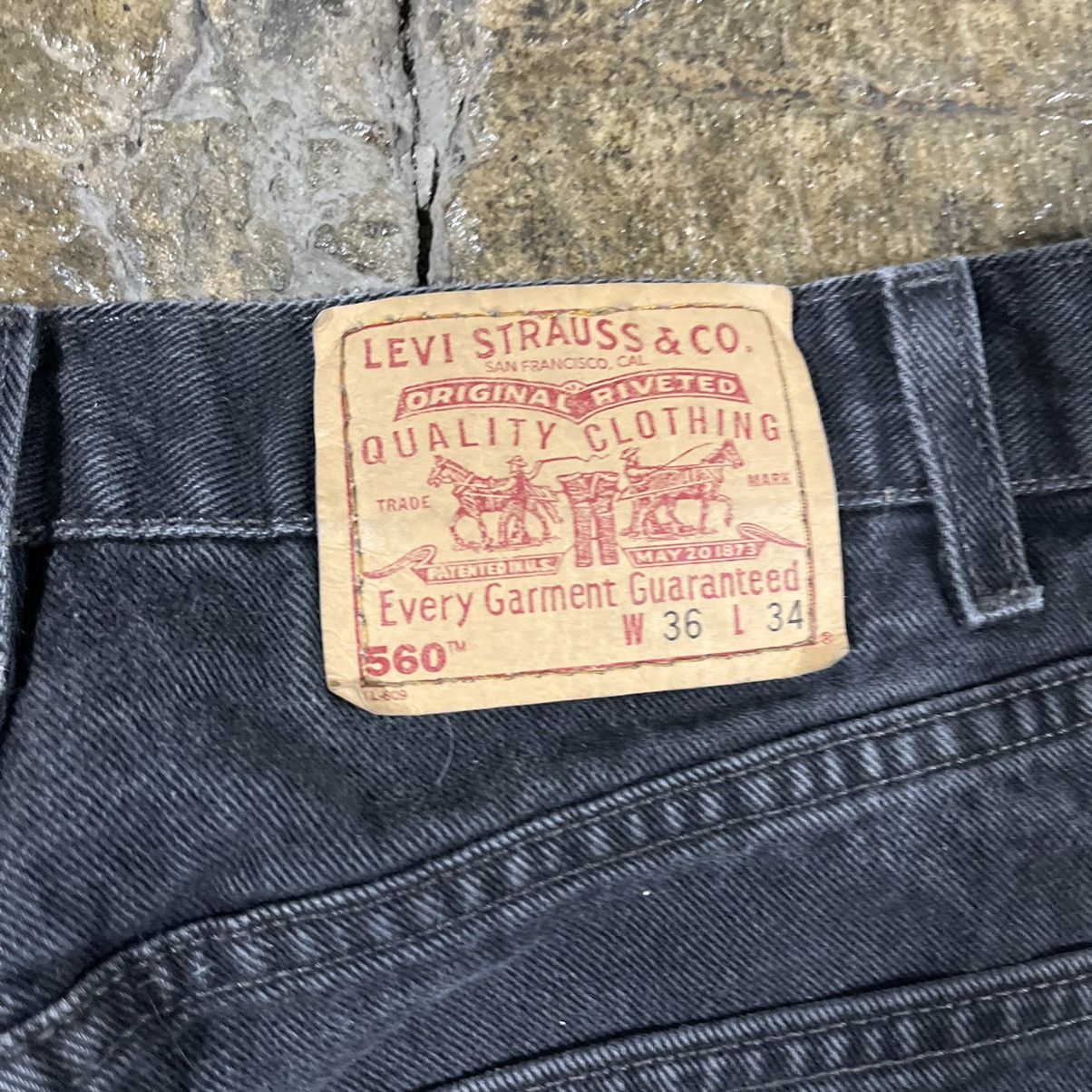 Levi's × Vintage Crazy Vintage 90s Levi's 560 Baggy Loose Fit Skater Jeans Size US 36 / EU 52 - 5 Thumbnail