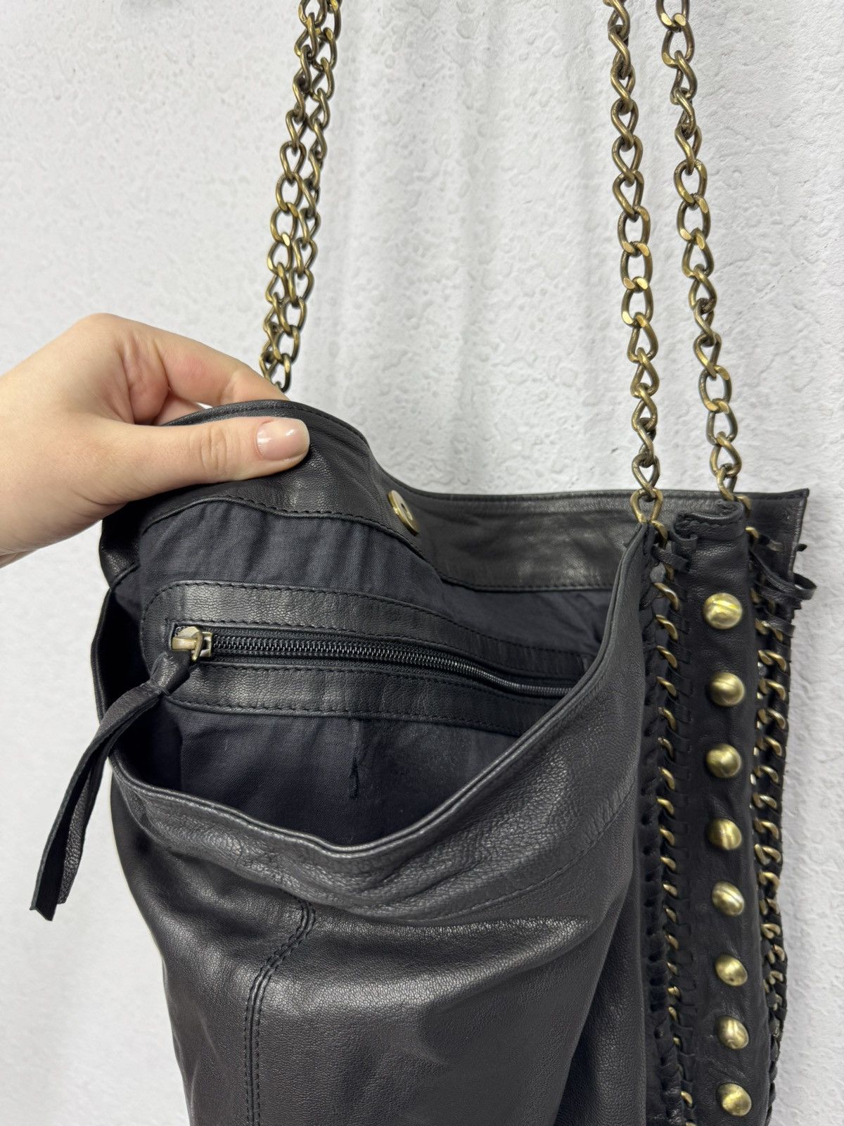 A.S.98 Vintage Leather Bag AS 98 style Metal Sling Bag Gothic GOA Size ONE SIZE - 11 Thumbnail