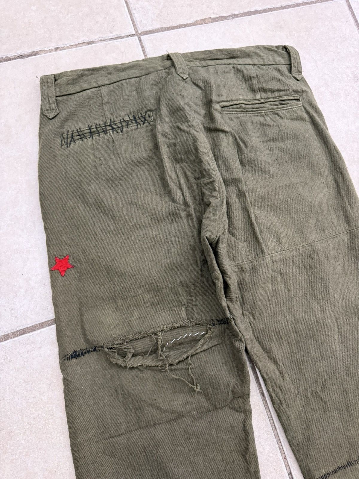 Designer × Japanese Brand × NADA Rebirth To Tabura Rasa Distress Rework Patchwork Pant Size L Size US 34 / EU 50 - 5 Thumbnail
