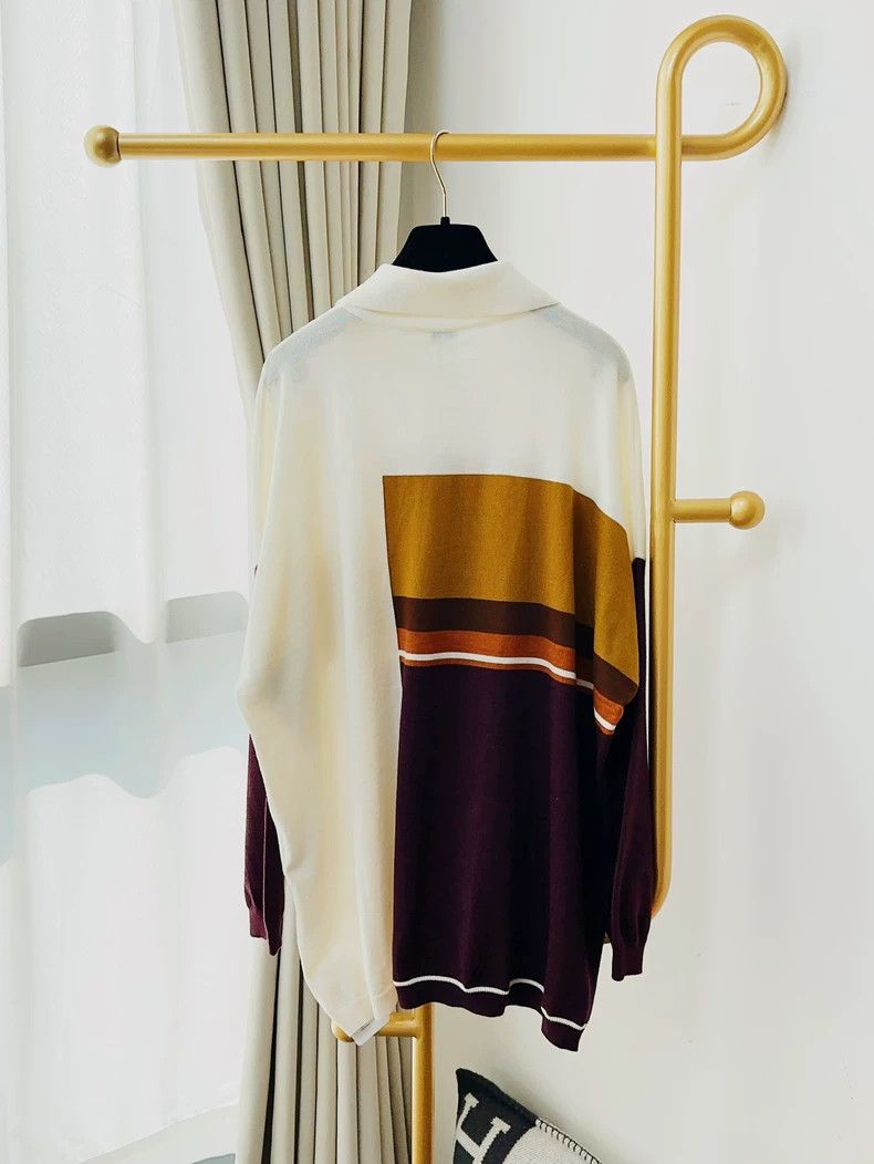 Loewe Loewe White S size polo collar long sleeve knit sweater wi Size S / US 4 / IT 40 - 3 Thumbnail