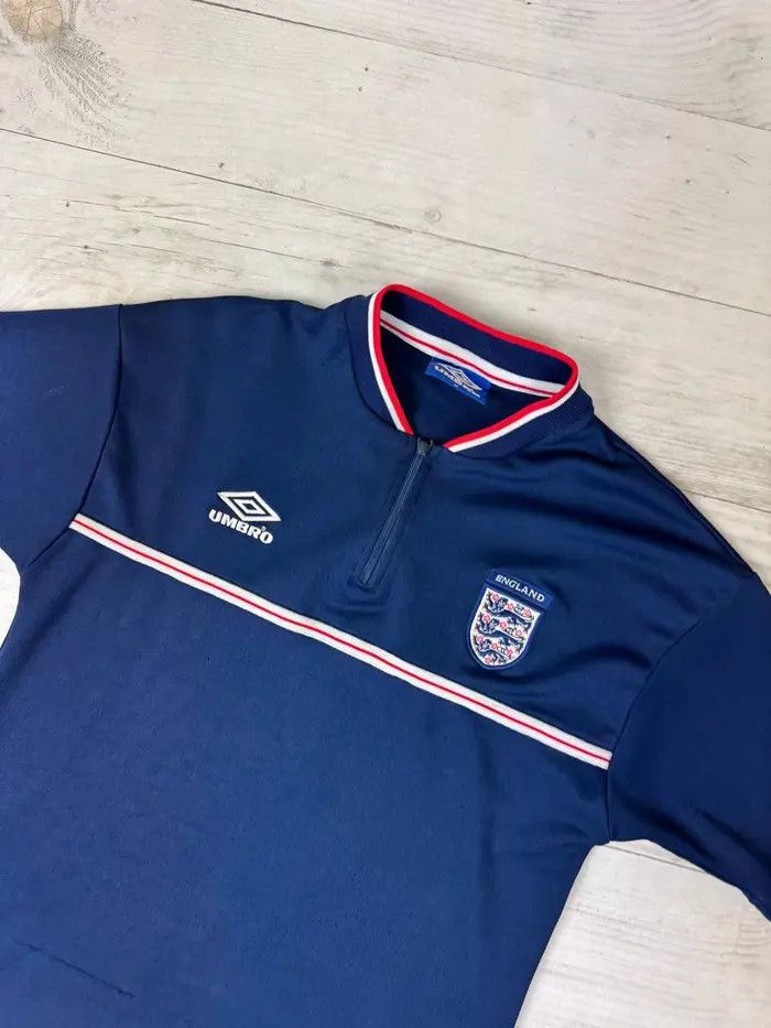 Umbro Umbro England 1998 2000 Training Shirt Zip 1/4 Soccer Jersey Size US M / EU 48-50 / 2 - 2 Thumbnail