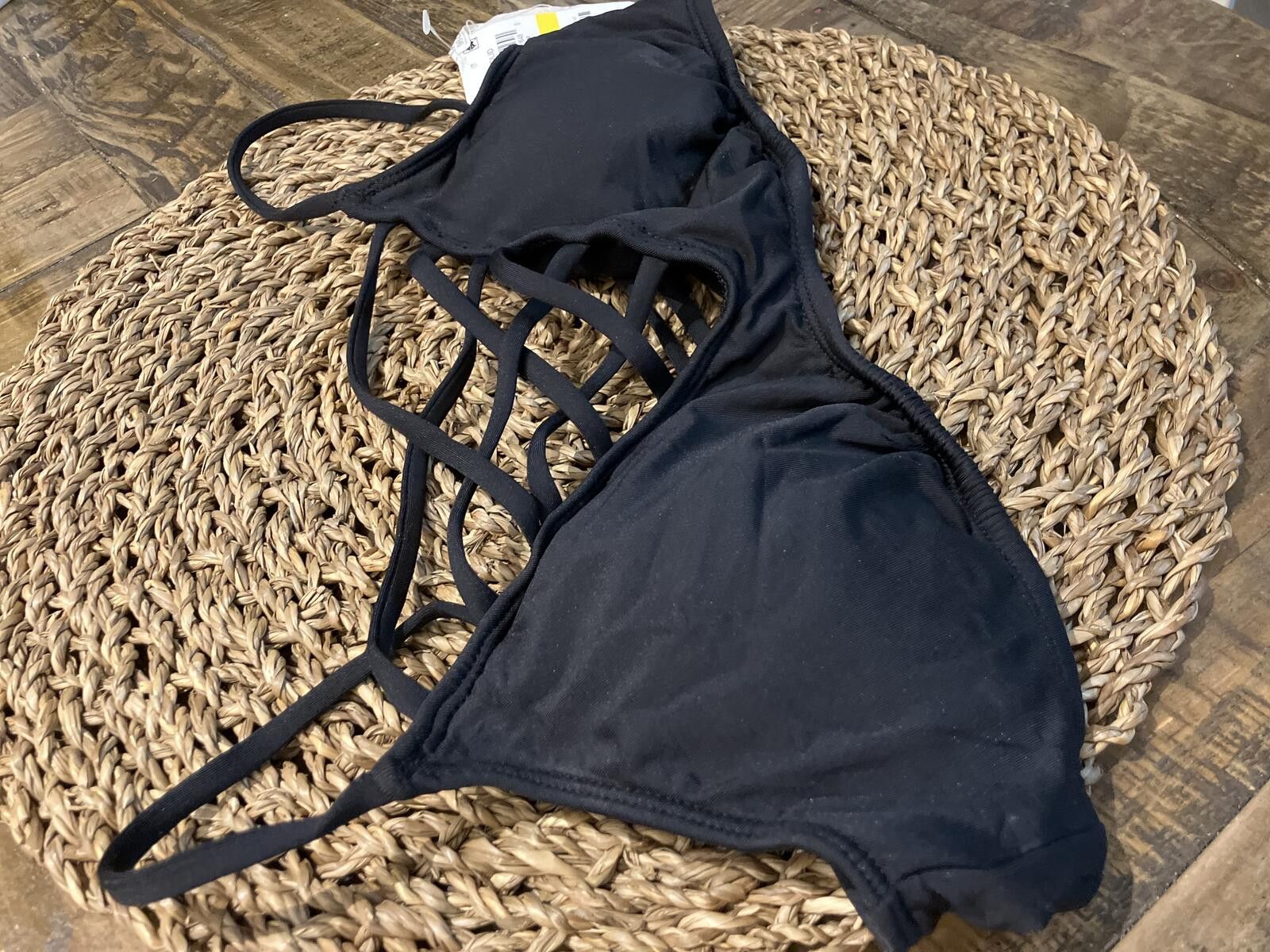 Other NWT Bar lll Black Strappy Bikini Top Size Medium Size ONE SIZE - 3 Thumbnail