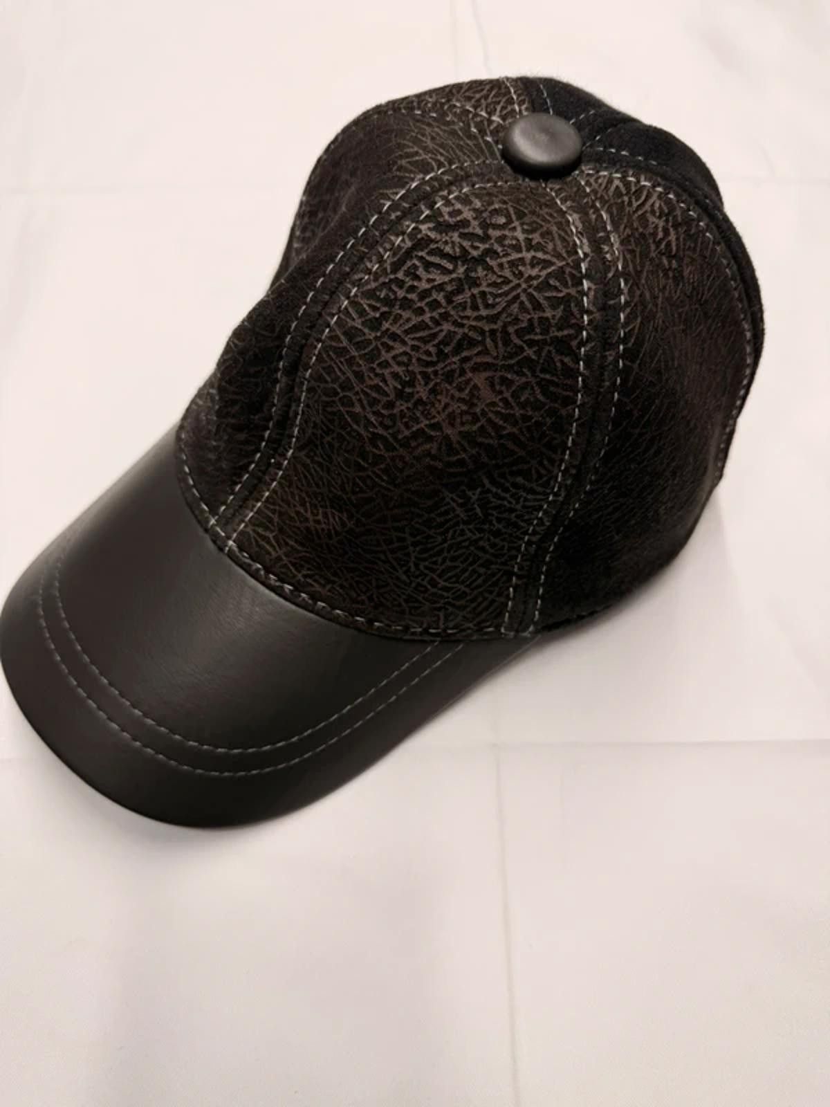 Other Textured Leather Baseball Cap - Black Premium Hat 047 Size ONE SIZE - 1 Thumbnail