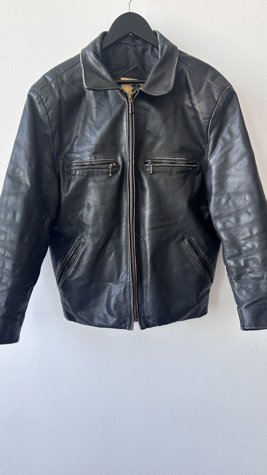 Other Genuine Leather Cafe Racer Jacket Distressed Moto Biker Size US L / EU 52-54 / 3 - 6 Thumbnail