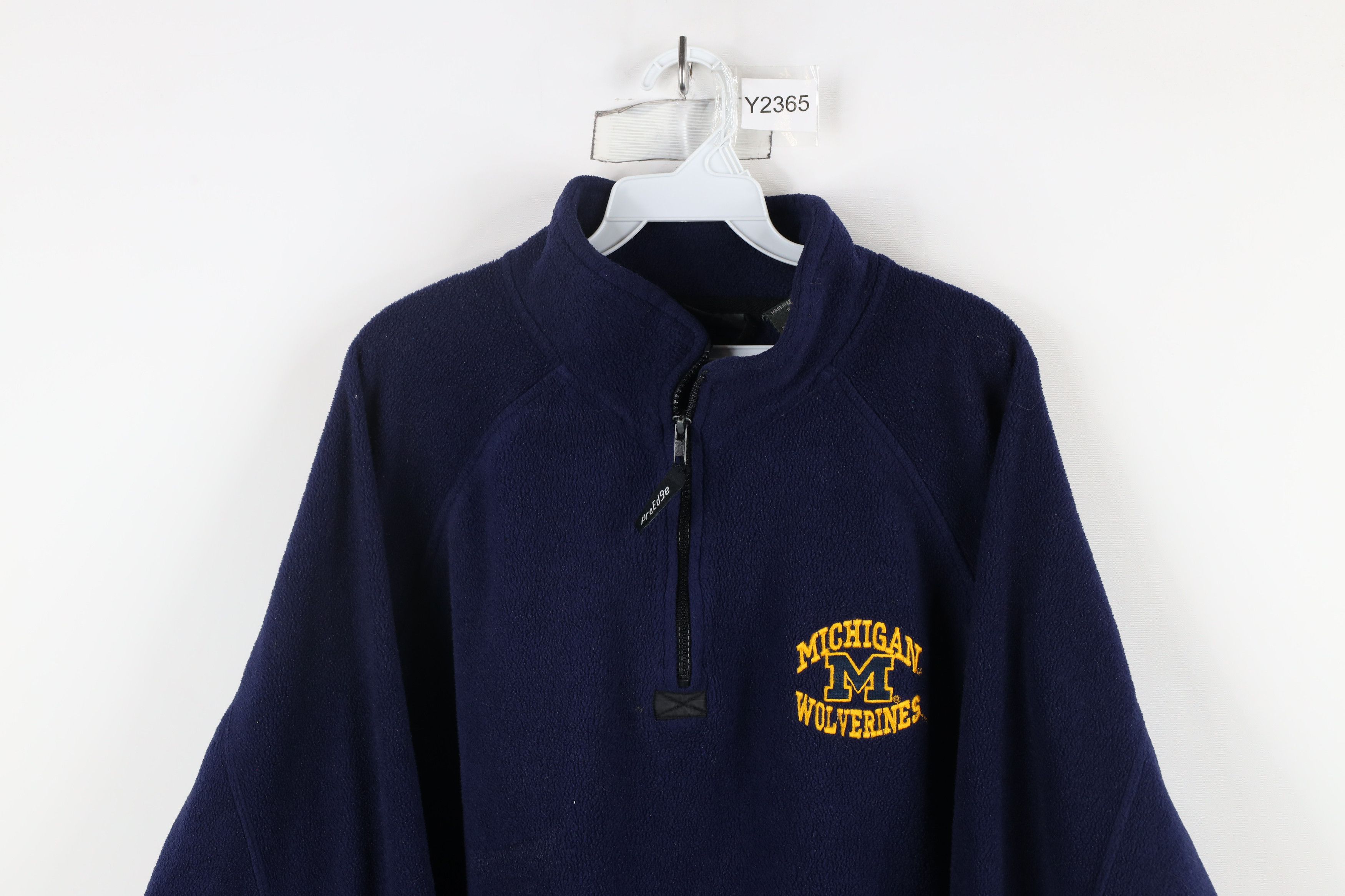 Vintage Vintage 90s Fleece University of Michigan Half Zip Sweater Size US XL / EU 56 / 4 - 2 Thumbnail