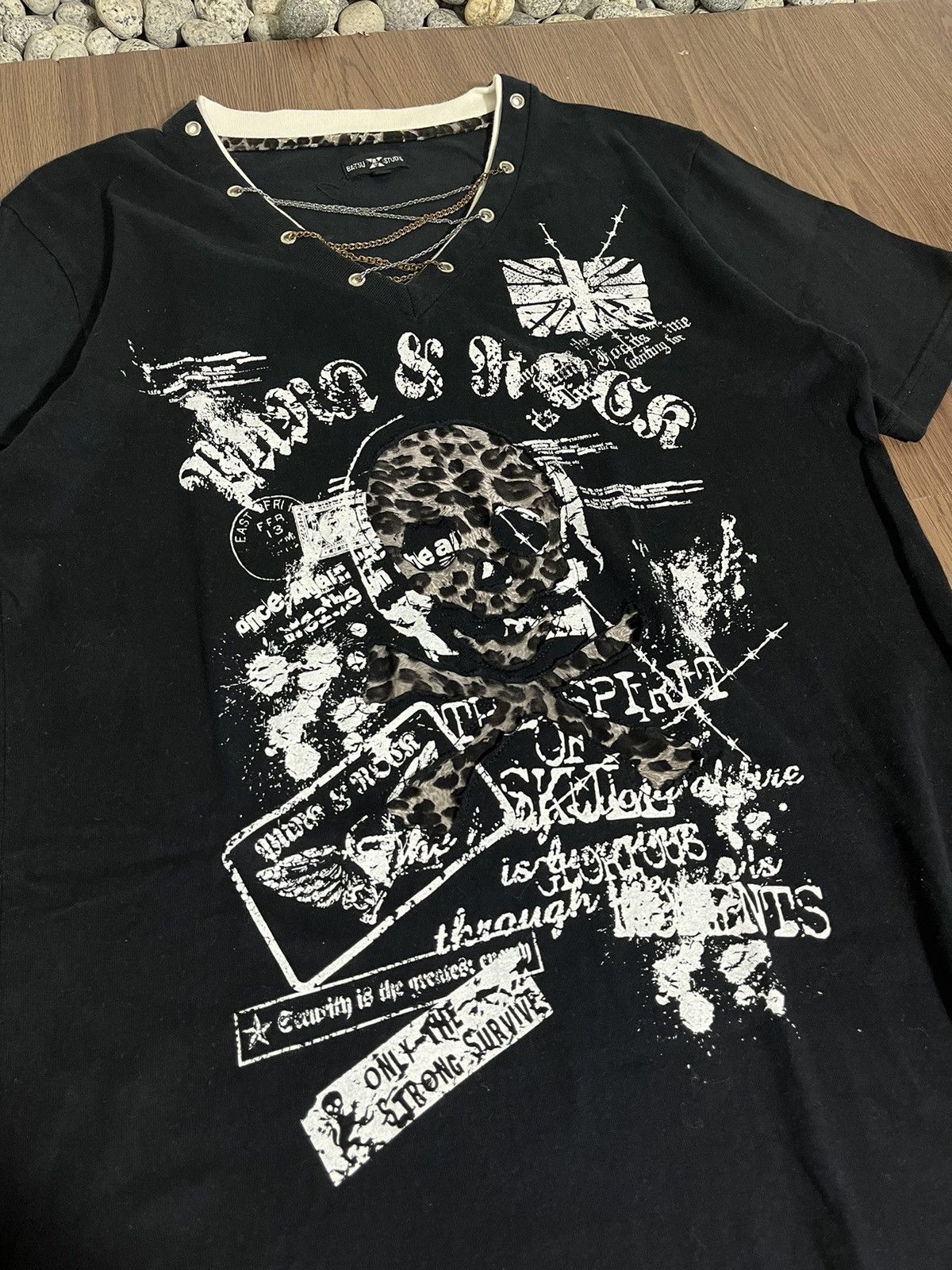 If Six Was Nine × Japanese Brand × Seditionaries Batsu studio japan leopard skull poem chain t-shirt Size US L / EU 52-54 / 3 - 4 Thumbnail