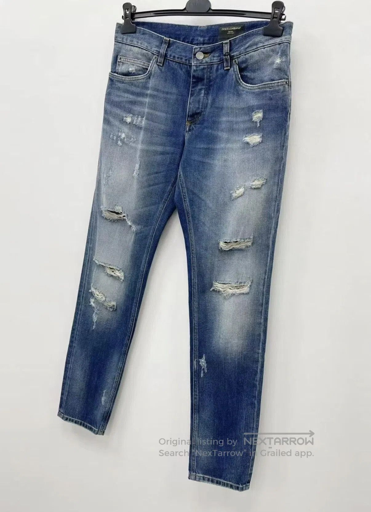 Dolce & Gabbana Blue Distressed Denim Jeans Size 32. Size US 32 / EU 48 - 2 Thumbnail