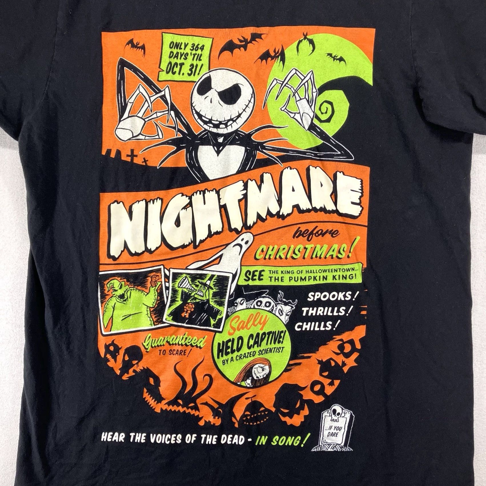 Disney Disney The Nightmare Before Christmas T Shirt Adult Large Black Halloween Christmas Jack Skellington Graphic Print Unisex Size US L / EU 52-54 / 3 - 3 Thumbnail