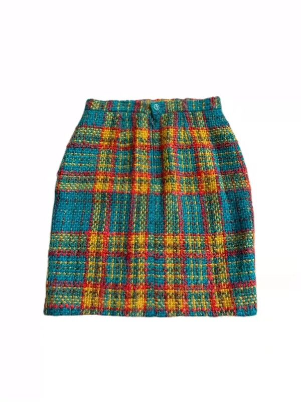 Kenzo KENZO A beautiful knitted checkered baggy skirt Size 25" / US 0 / IT 36 - 1 Thumbnail
