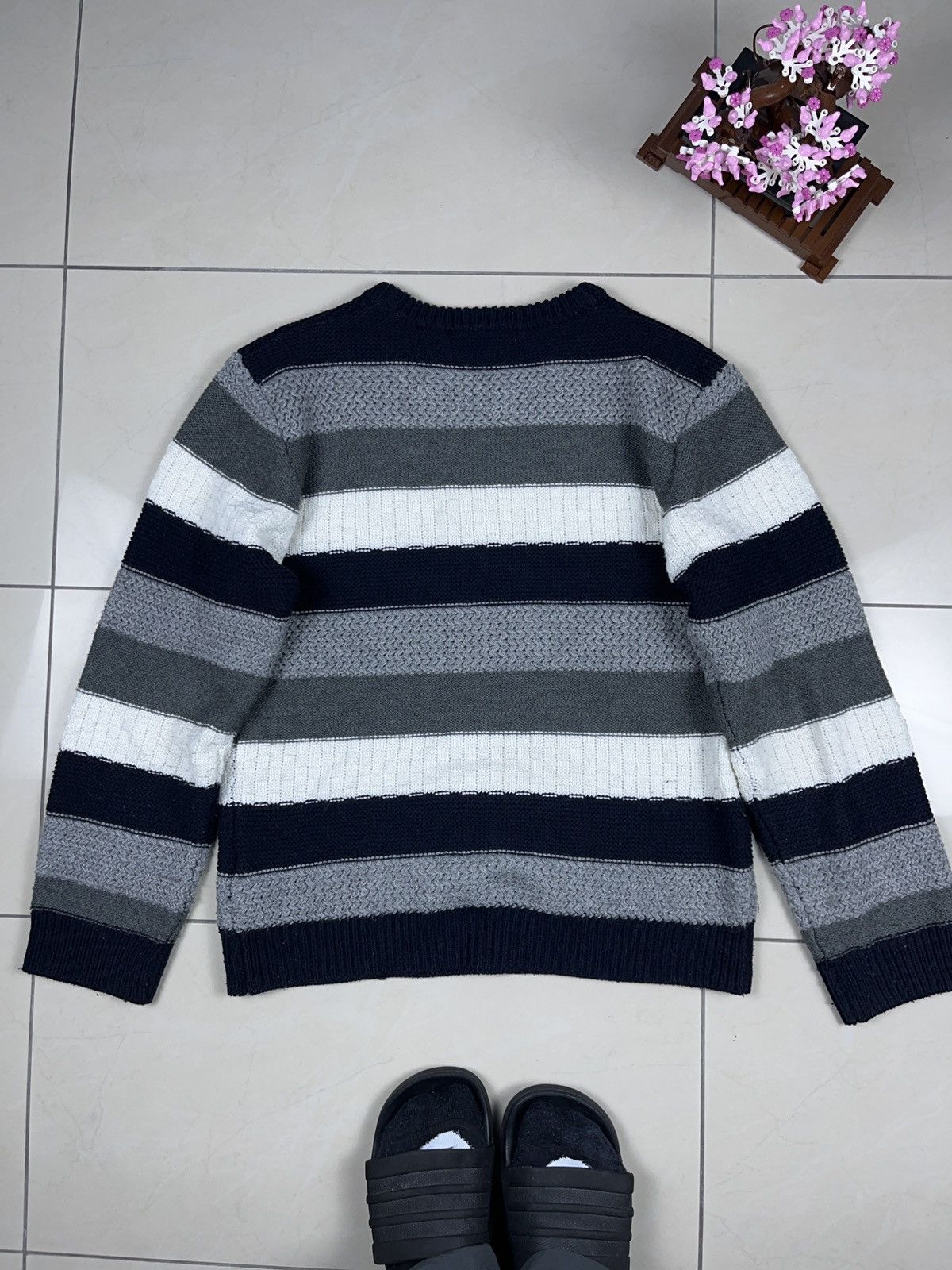 Japanese Brand ➕ ikka Japan striped essential sweater multi pattern Size US L / EU 52-54 / 3 - 2 Thumbnail