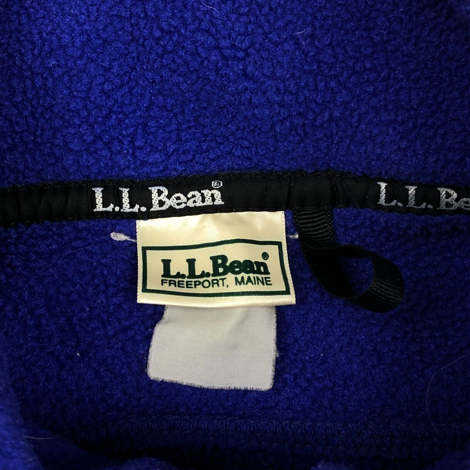 L.L. Bean × Vintage Vintage 90s LL Bean Blue 1/2 Half Zip Fleece Sweater Size US L / EU 52-54 / 3 - 4 Thumbnail