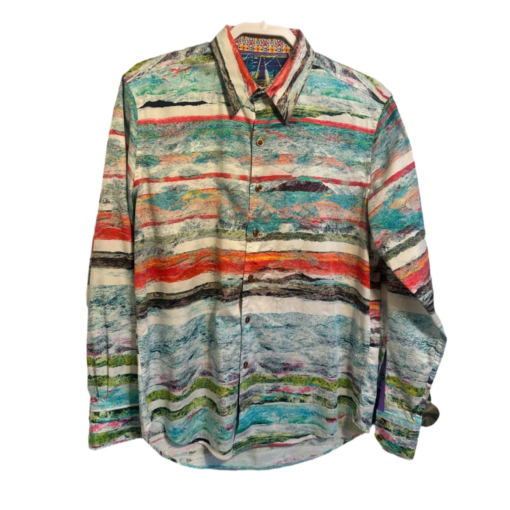 Robert Graham Robert Graham Bedouins Multicolor Summer Sunset Stripe Shirt Size US M / EU 48-50 / 2 - 1 Thumbnail