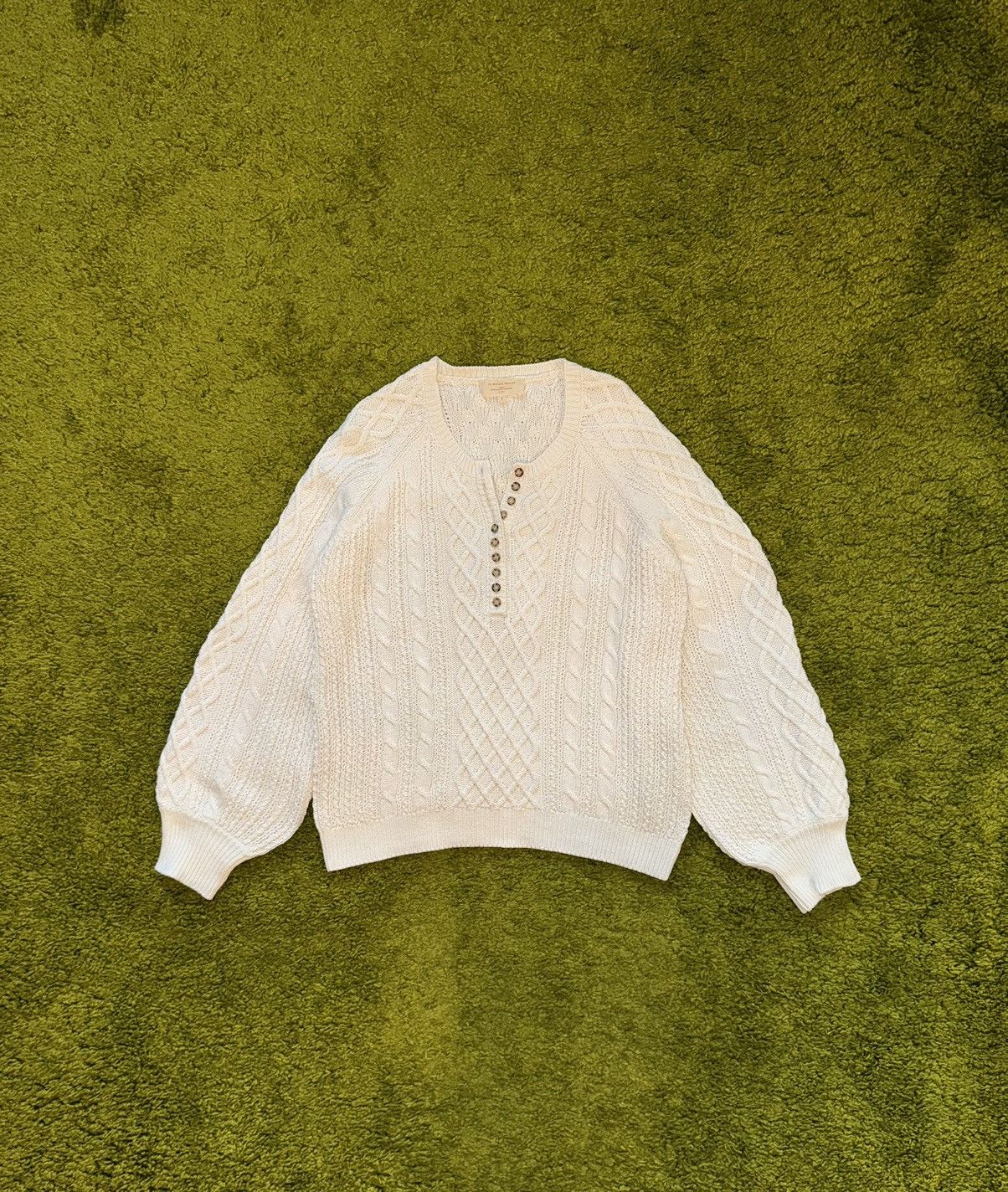 Designer × Sezane Sezane oldmoney style cable knit sweater Size L / US 10 / IT 46 - 5 Thumbnail