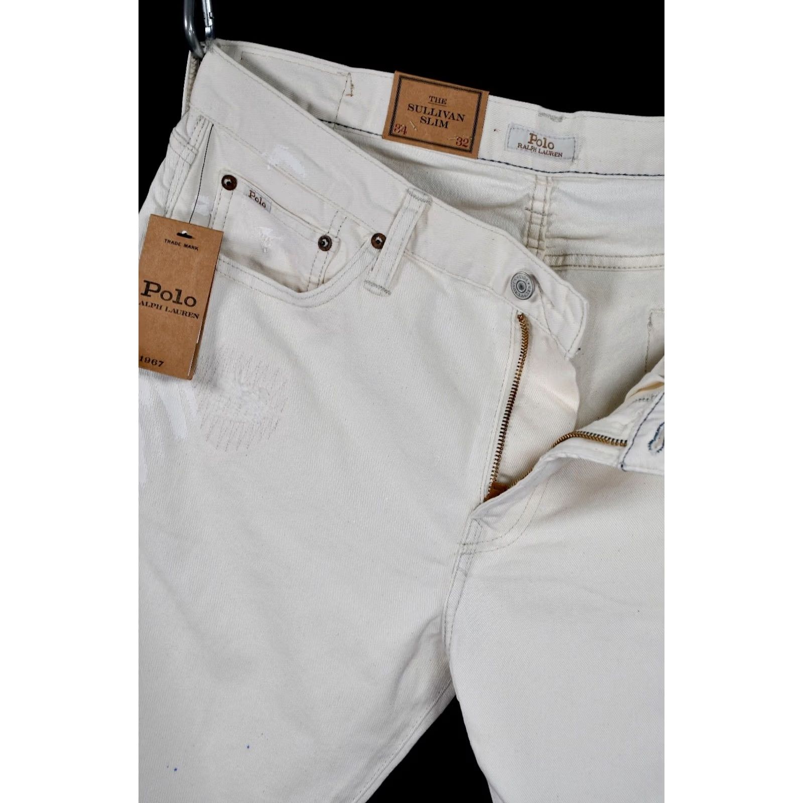 Polo Ralph Lauren Polo Ralph Lauren Sullivan Slim Distressed White Denim Jeans Mens W34 L32 Size US S / EU 44-46 / 1 - 5 Thumbnail