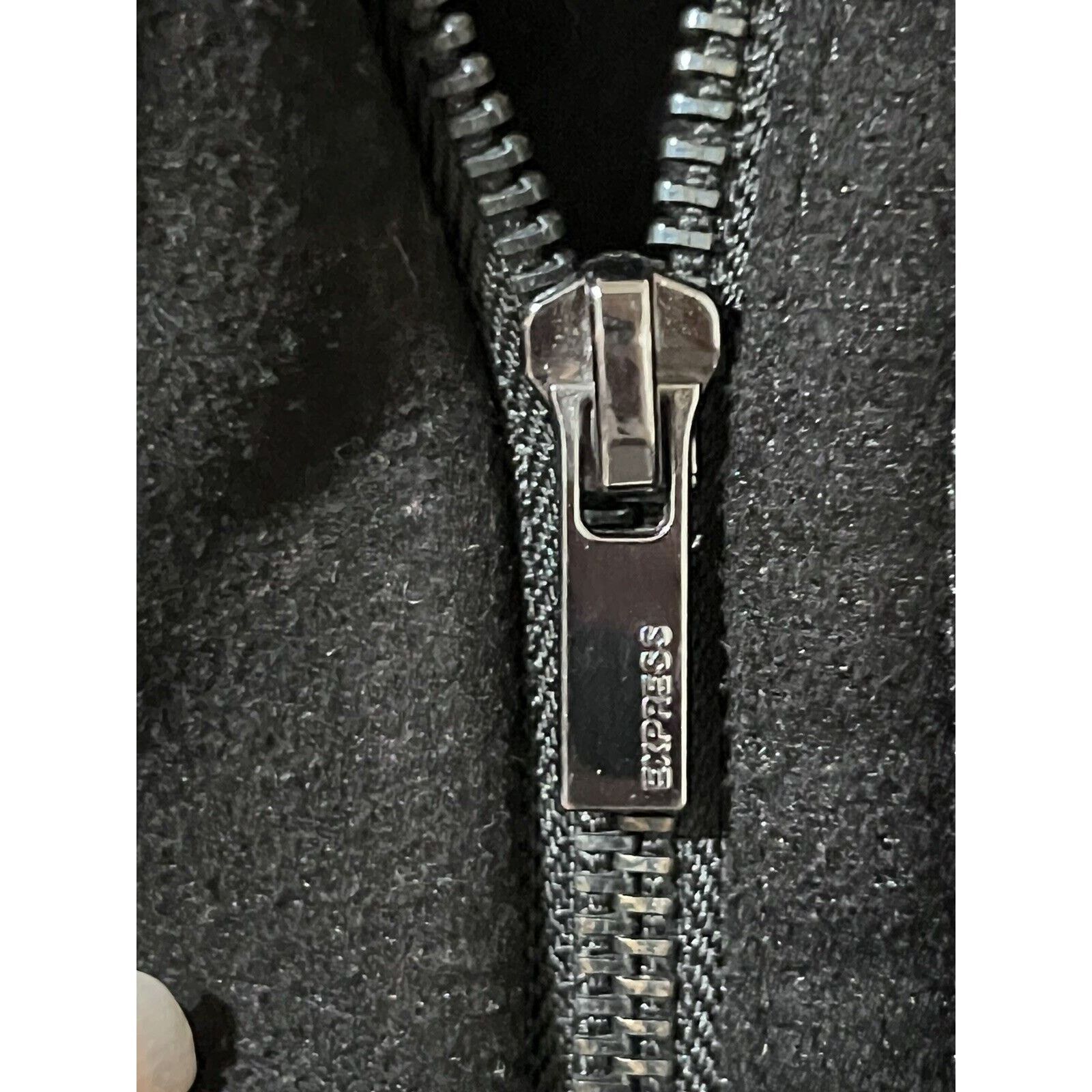 Express Express black suede moto jacket winter snow coat full zip Size S / US 4 / IT 40 - 9 Thumbnail
