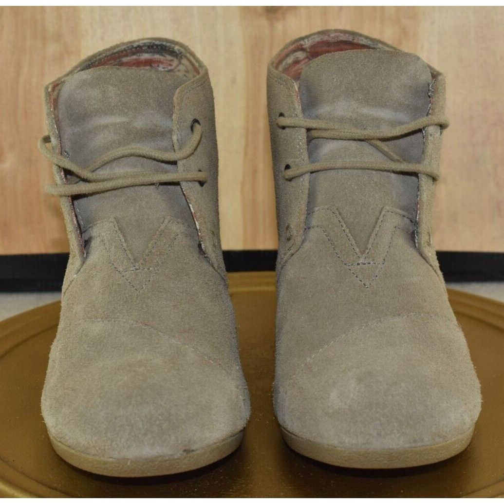 Toms Toms Womens Desert Ankle Bootie Wedge Lace Up Brown Suede Ca Size US 9.5 / IT 39.5 - 3 Thumbnail