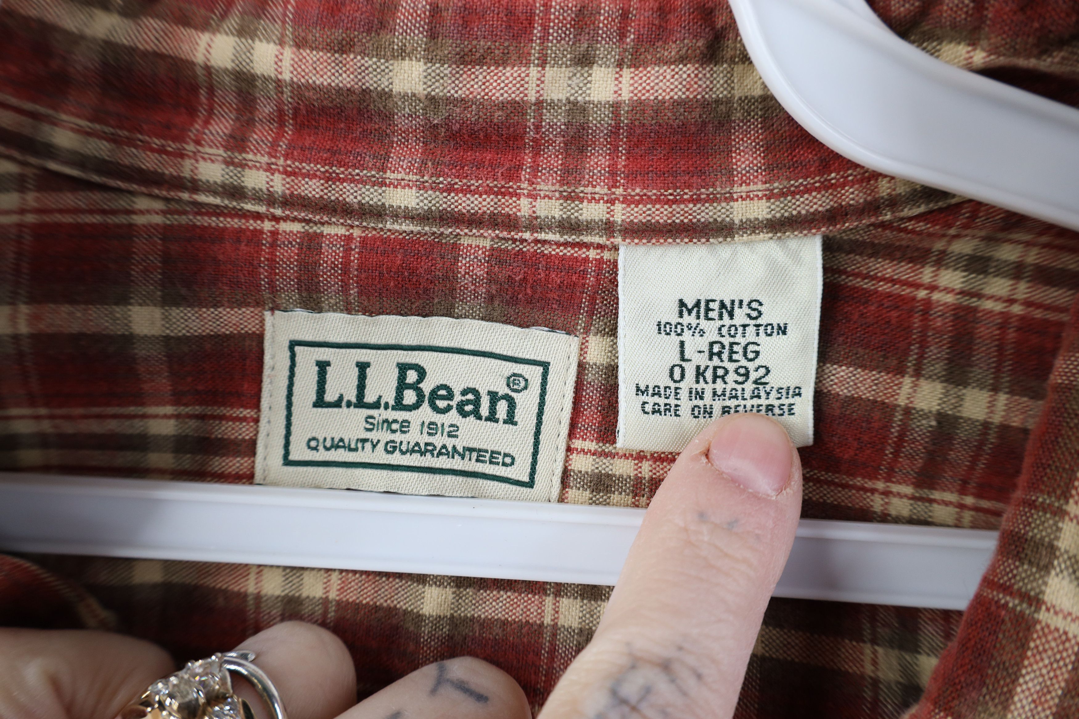 L.L. Bean Vintage LL Bean Canvas Collared Button Down Shirt Plaid Size US L / EU 52-54 / 3 - 5 Thumbnail