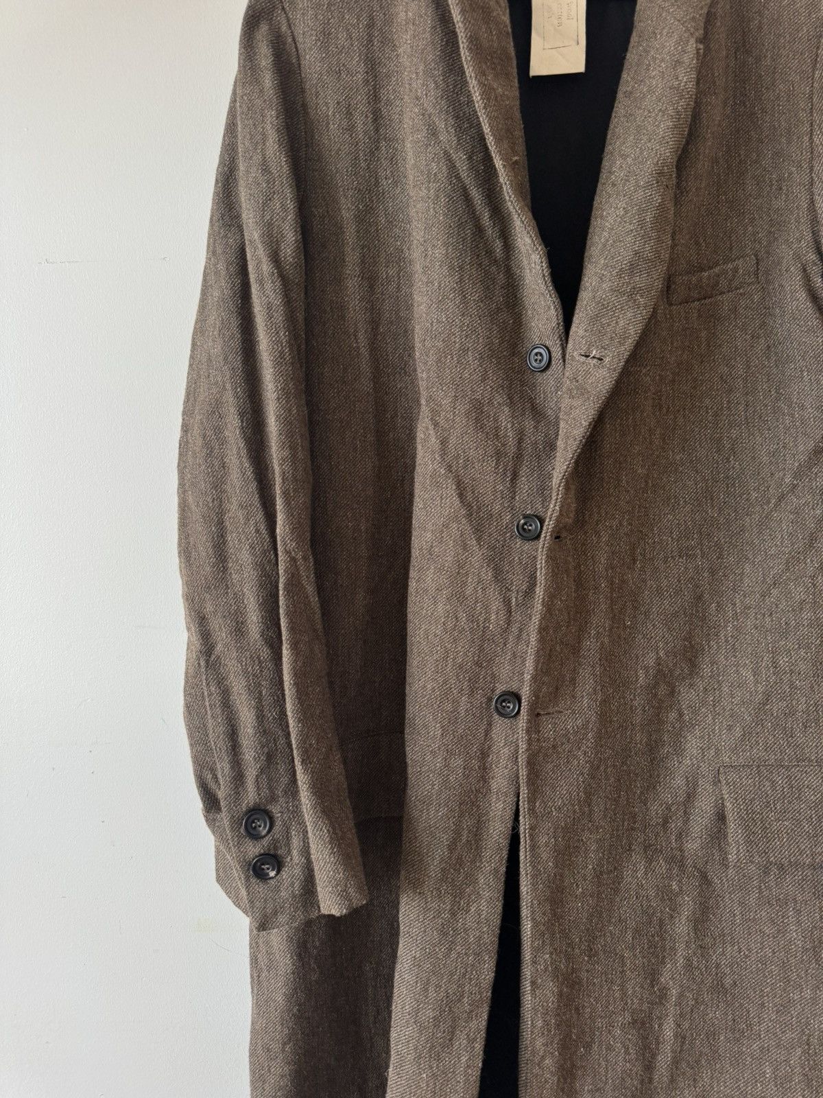 Paul Harnden Shoemakers AW24 Tweed Long Coat Size US XL / EU 56 / 4 - 4 Thumbnail