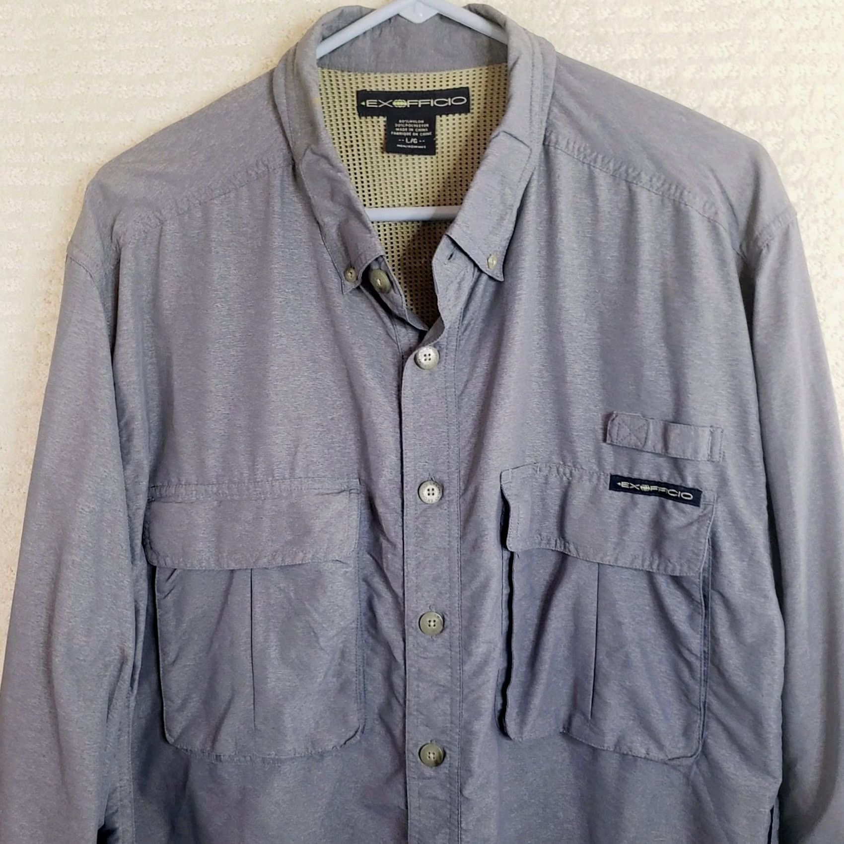 ExOfficio Exofficio Shirt Mens L Blue Logo Long Sleeve Button-Up Pockets Rollup Sl Size US L / EU 52-54 / 3 - 2 Thumbnail