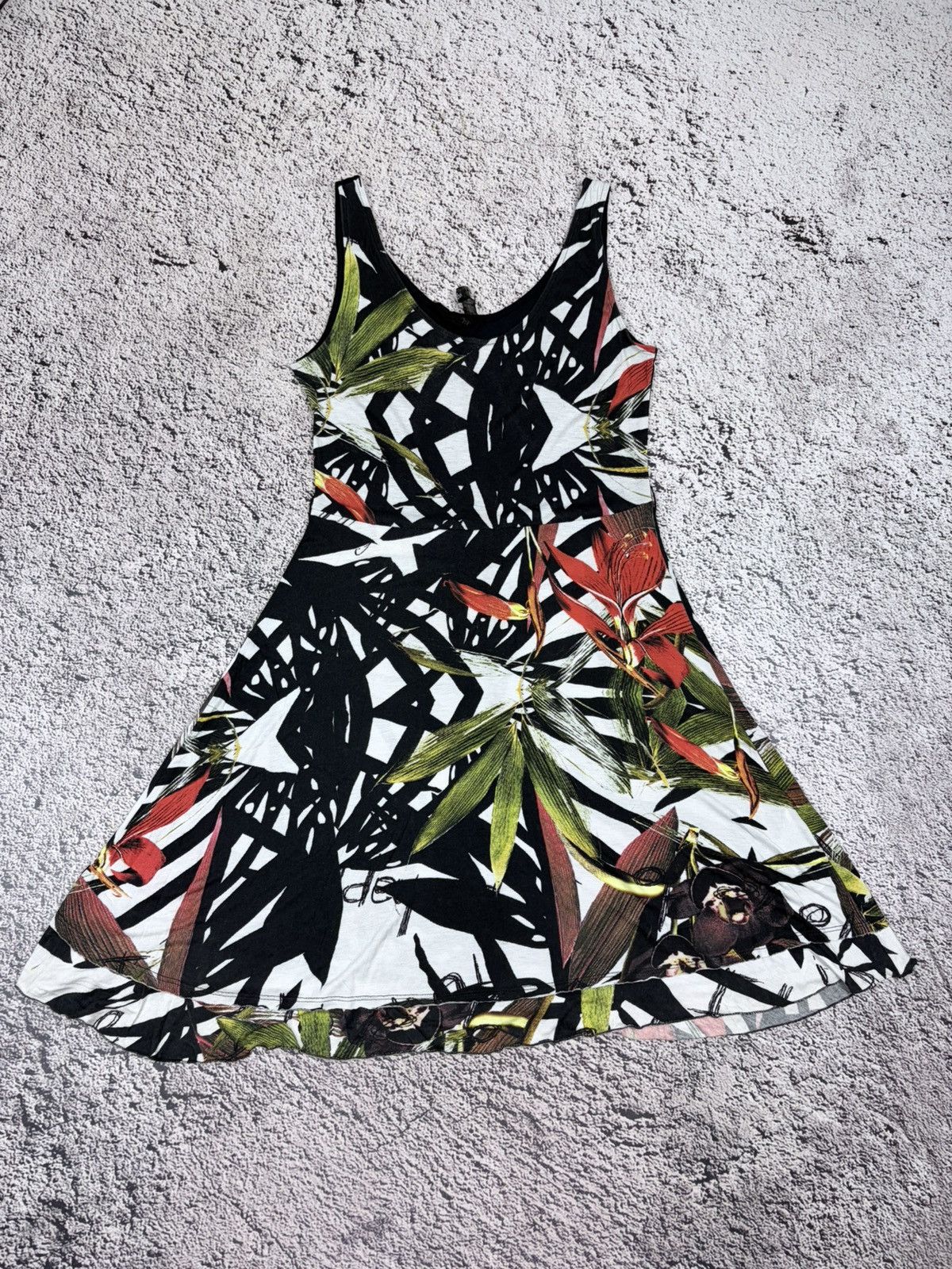 Jean Paul Gaultier Desigual Vintage Y2K Tropical Floral Boho Mini Dress Size L Size L / US 10 / IT 46 - 1 Thumbnail