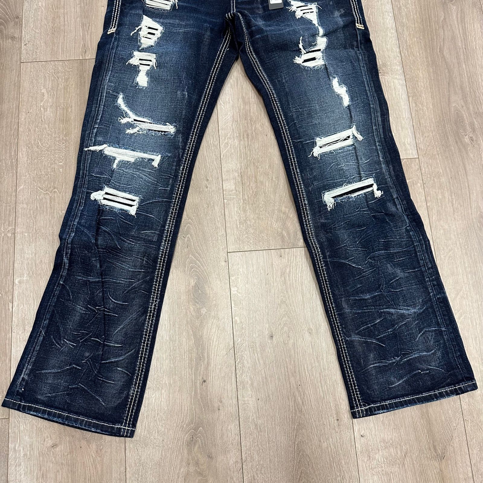 Affliction New Affliction Blake Baron Straight Denim Jeans size 34 B20 Size US 34 / EU 50 - 3 Thumbnail