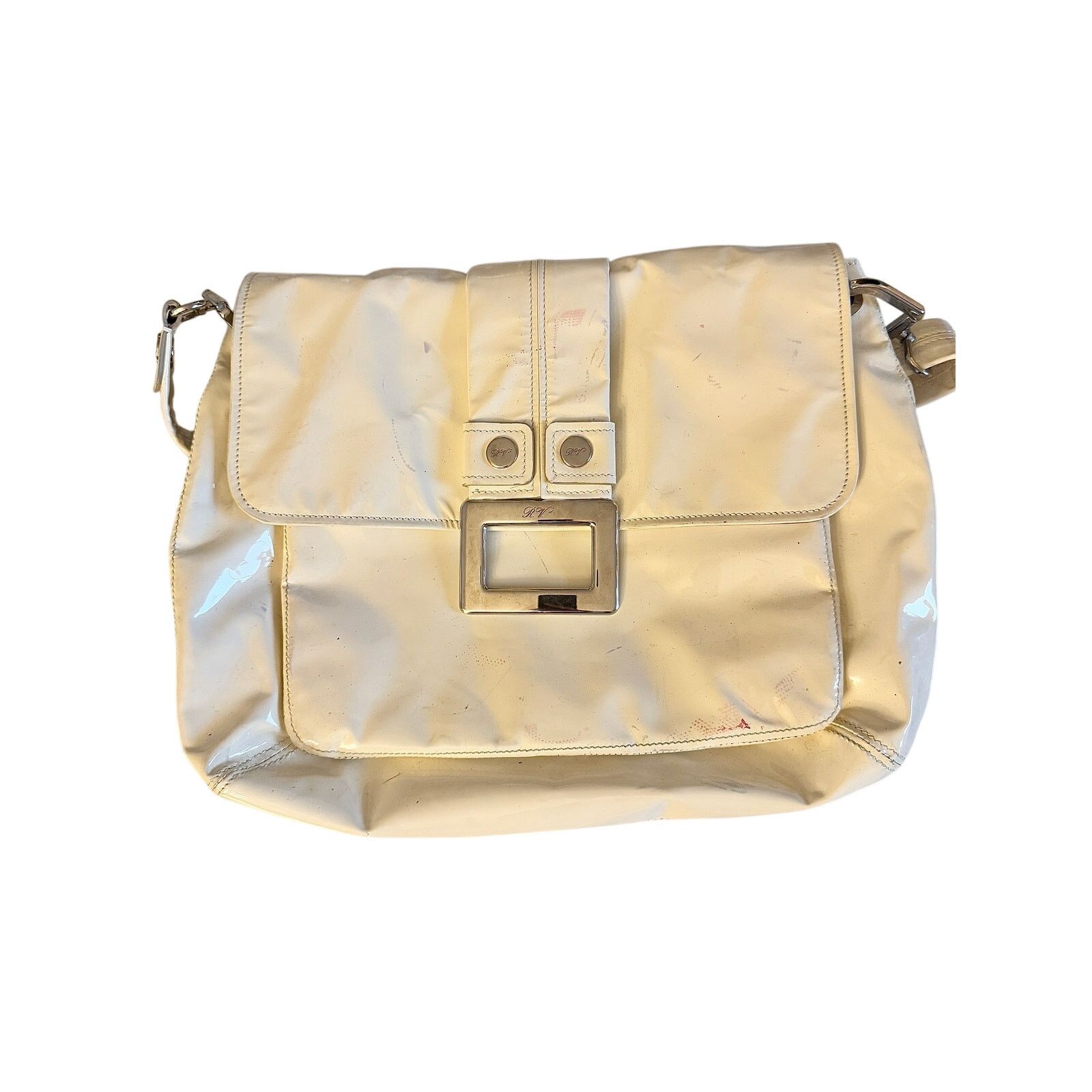 Roger Vivier Roger Vivier White Patent Leather Shoulder Bag Size ONE SIZE - 1 Thumbnail