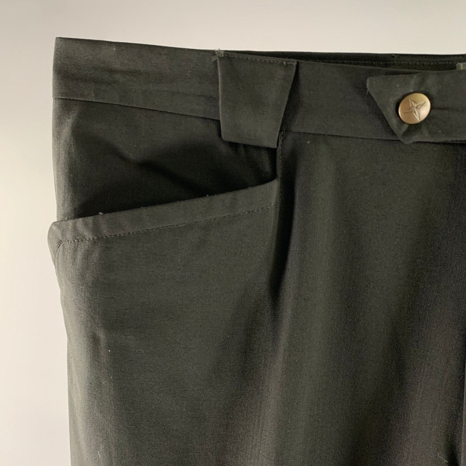 Thierry Mugler THIERRY MUGLER Size 36 Black Wool Relaxed Dress Pants Size US 36 / EU 52 - 2 Thumbnail