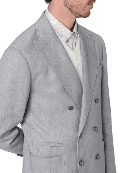 Brunello Cucinelli o1y0526 Double-breasted Blazer in Light Gray Size US L / EU 52-54 / 3 - 2 Thumbnail