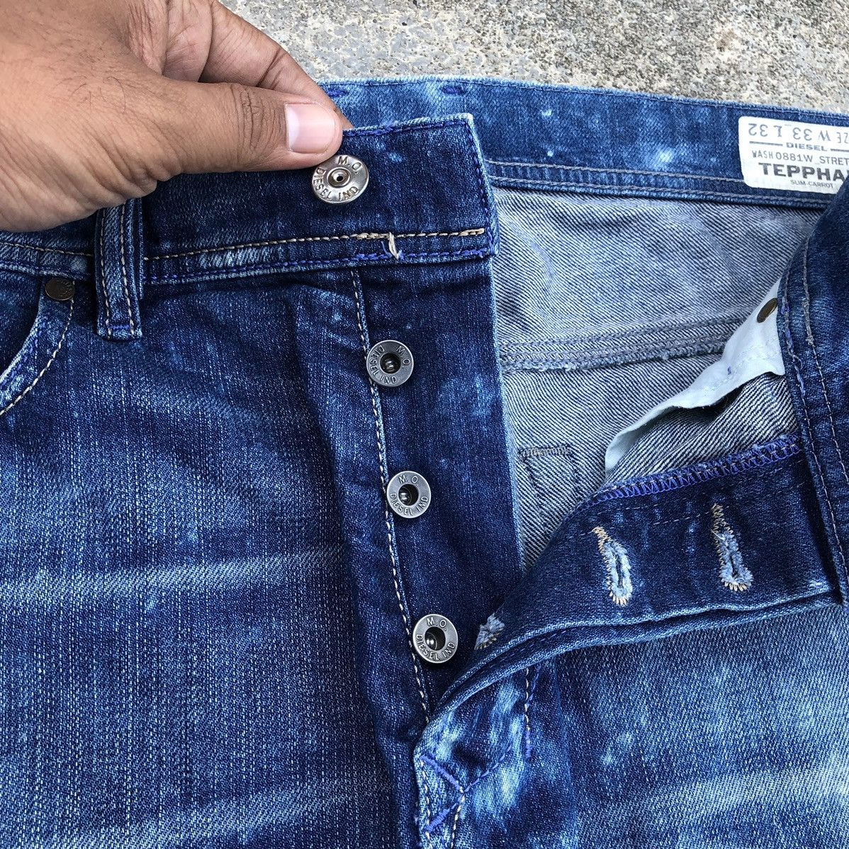 Diesel Diesel TEPPHAR Blue Denim Slim Carrot Pants Made In Italy Size US 33 - 12 Thumbnail
