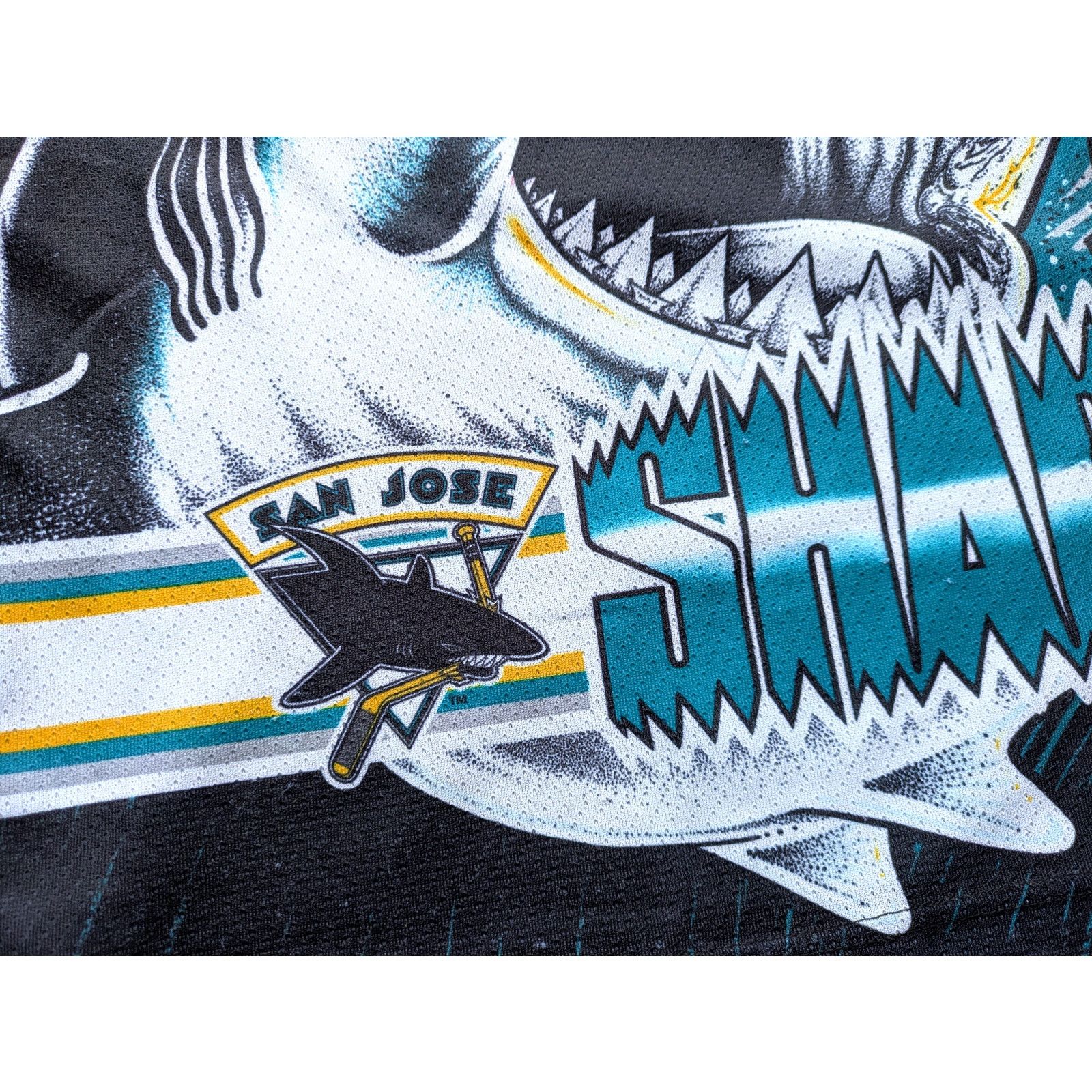 NHL × Starter San Jose Sharks 90s CCM Graphic AOP jersey teal NHL vintage Size US S / EU 44-46 / 1 - 6 Thumbnail