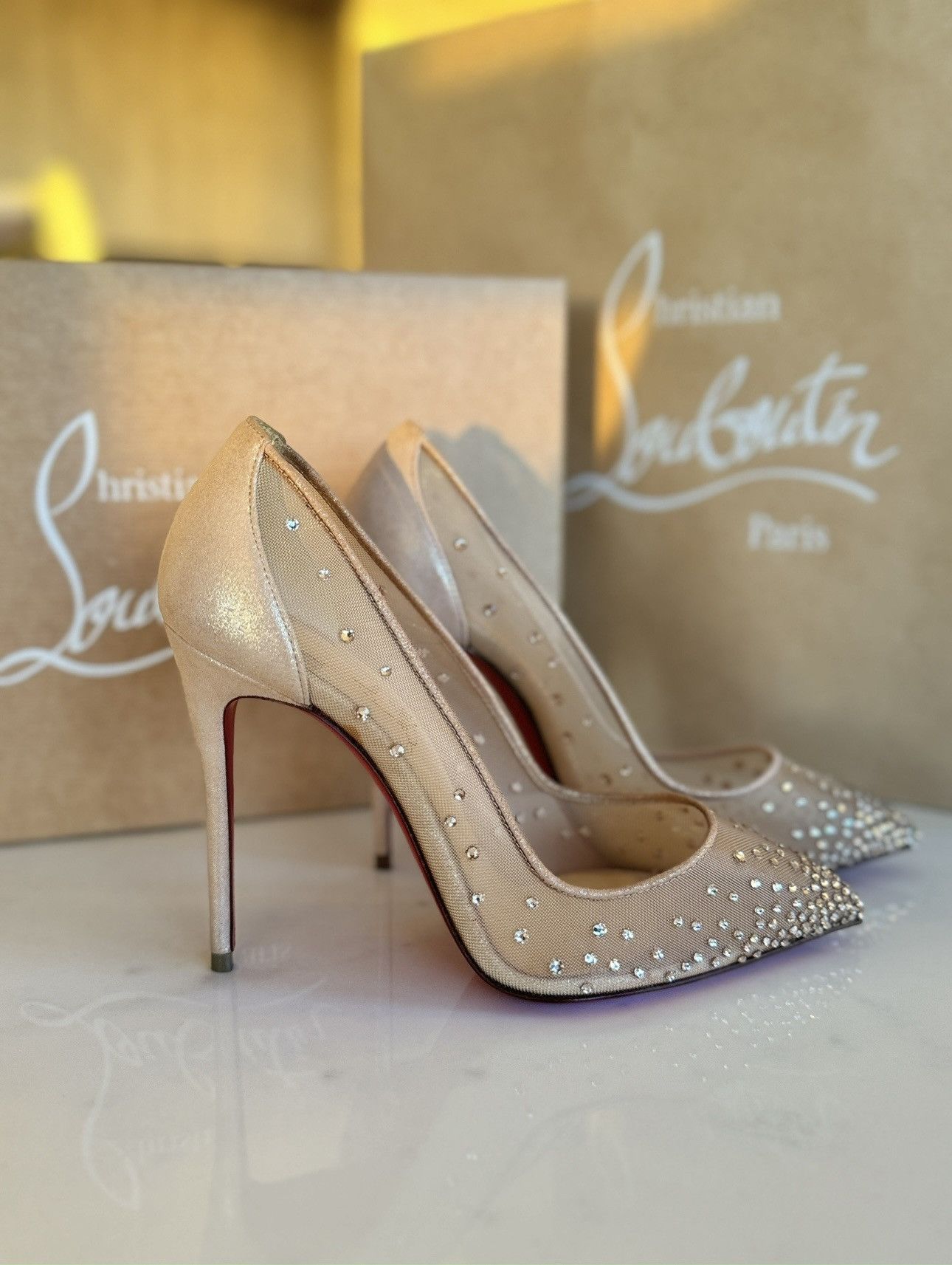 Christian Louboutin Christian Louboutin Follies Strass - Nude | Size 36 Size US 6 / IT 36 - 6 Thumbnail