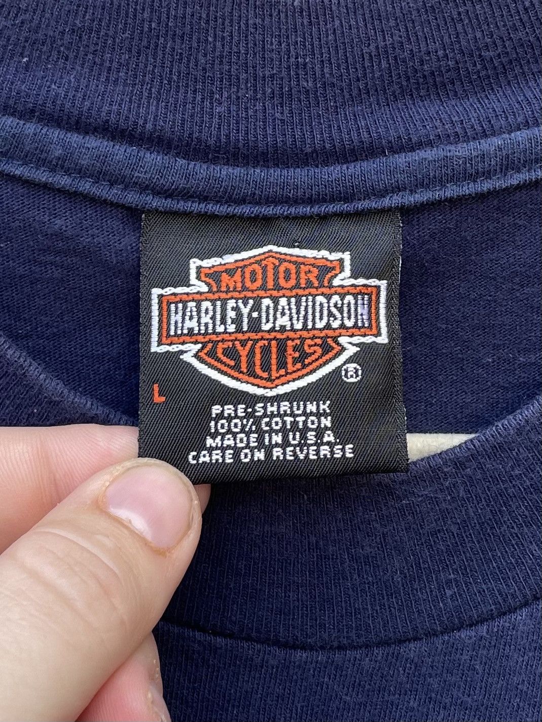 Harley Davidson 90s Harley Davidson Iron Block HD Adams Center NY T Shirt Size US L / EU 52-54 / 3 - 2 Thumbnail