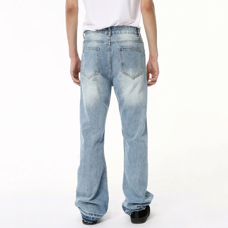 Jean × Vintage Washing Straight Zipper Jeans Size US 31 - 4 Thumbnail