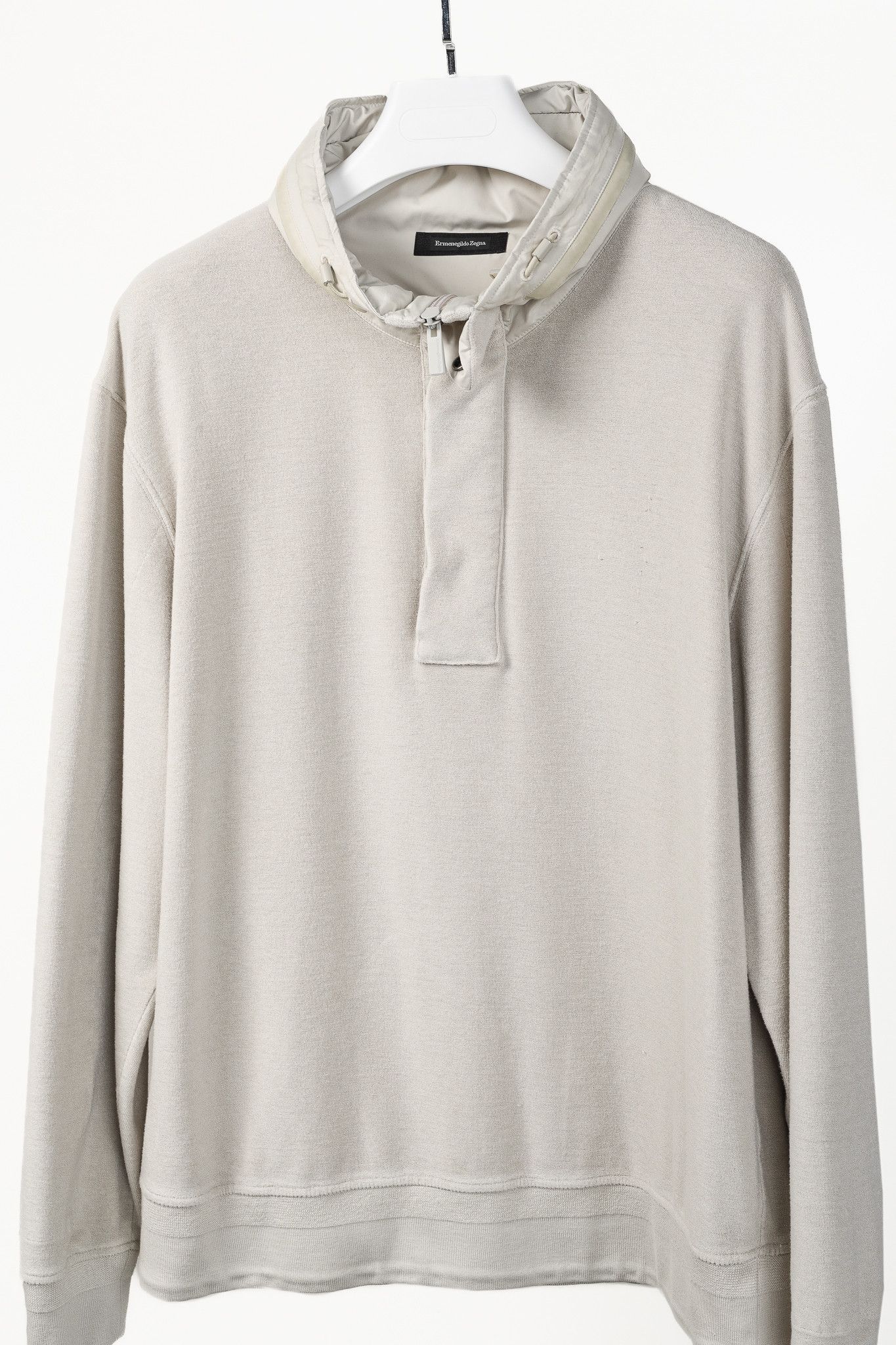Ermenegildo Zegna Ermenegildo Zegna Cotton Concealed Hood Sweatshirt Size US L / EU 52-54 / 3 - 3 Thumbnail