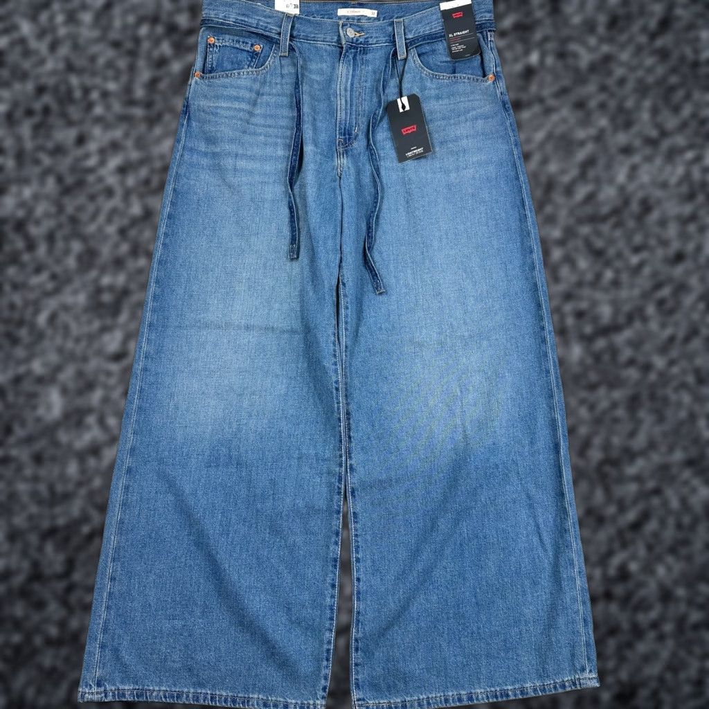 VINTAGE Levis XL Straight Jeans Women 32x31 Blue Denim Cotton Linen Wide Leg Baggy - Levi's Jeans - 80s Grunge Retro USA Mens?