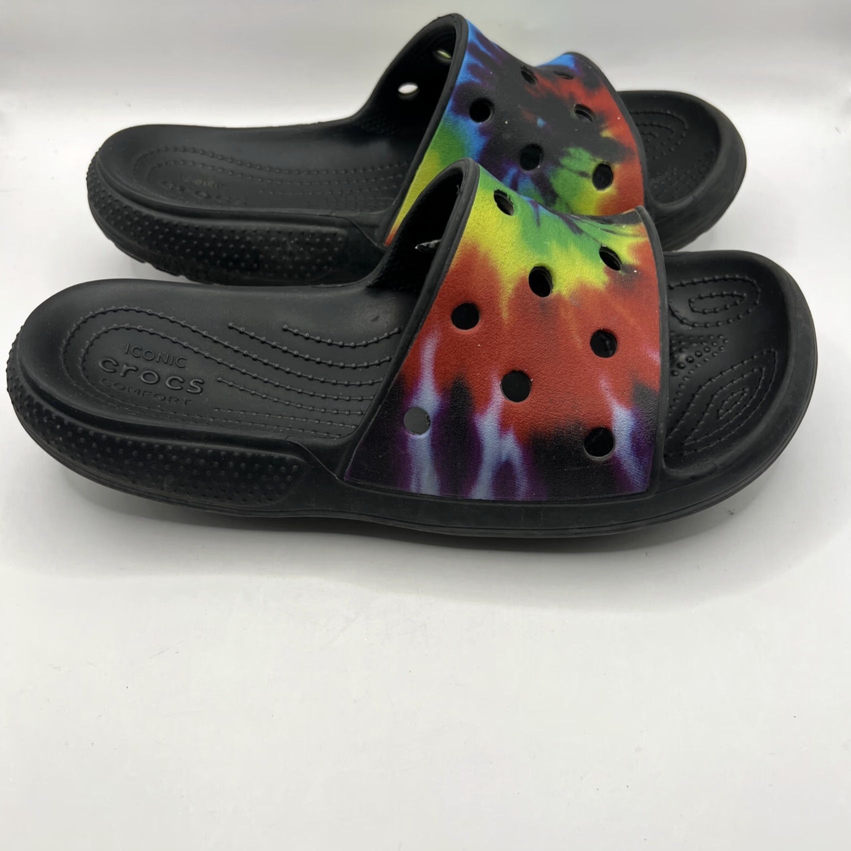 Crocs Crocs Classic Slide Mens Womens 7 9 Tie Dye Multicolor Comfort Slip Ons Casual Sandal Open Toe Rubber Slip On Tie Dye Multicolor Crocs Classic Slide Size US 7 / IT 37 - 4 Thumbnail