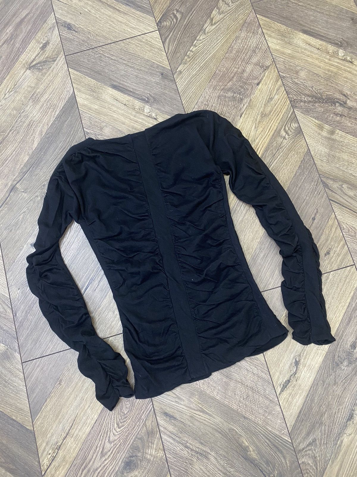 Bally × Designer × Vintage Vintage Bally Black Ruched Fitted Blouse long sleeve Size M / US 6-8 / IT 42-44 - 13 Thumbnail