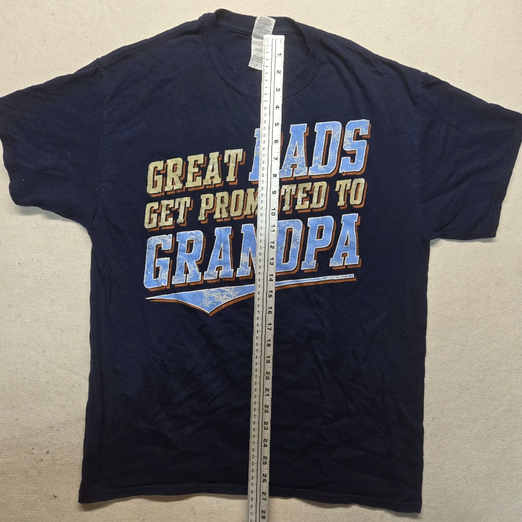 Port & Company Port & Company Blue T-Shirt "Great Get Promoted to Grandpa" Funny Theme Men's L Regular Short Sleeve Size US L / EU 52-54 / 3 - 5 Thumbnail