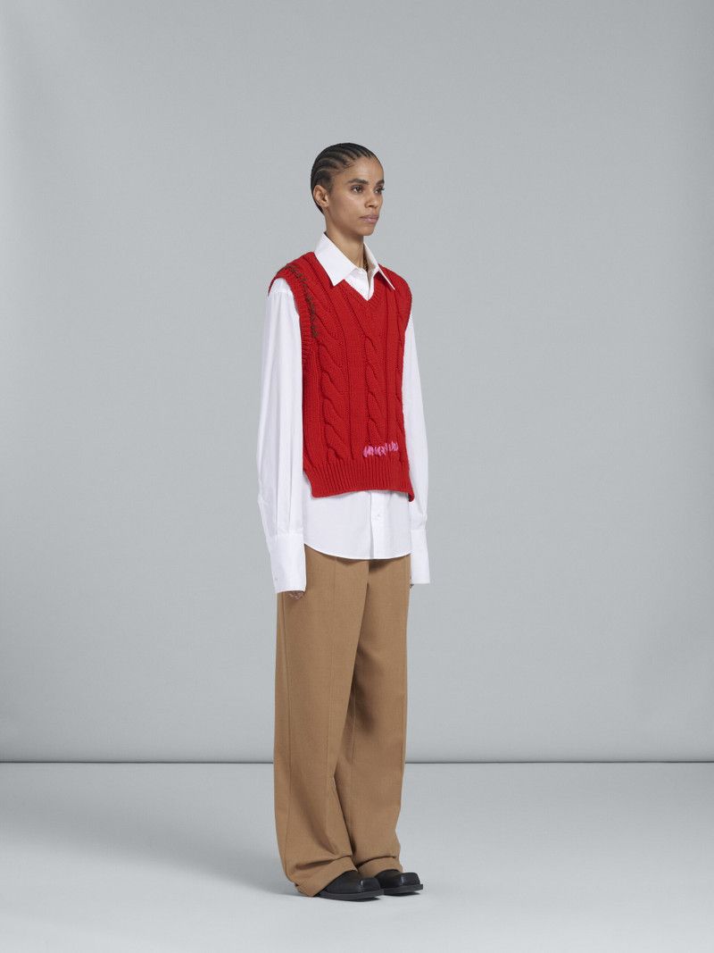 Marni o1y1125 Sleeveless Sweater in Red Size S / US 4 / IT 40 - 5 Thumbnail