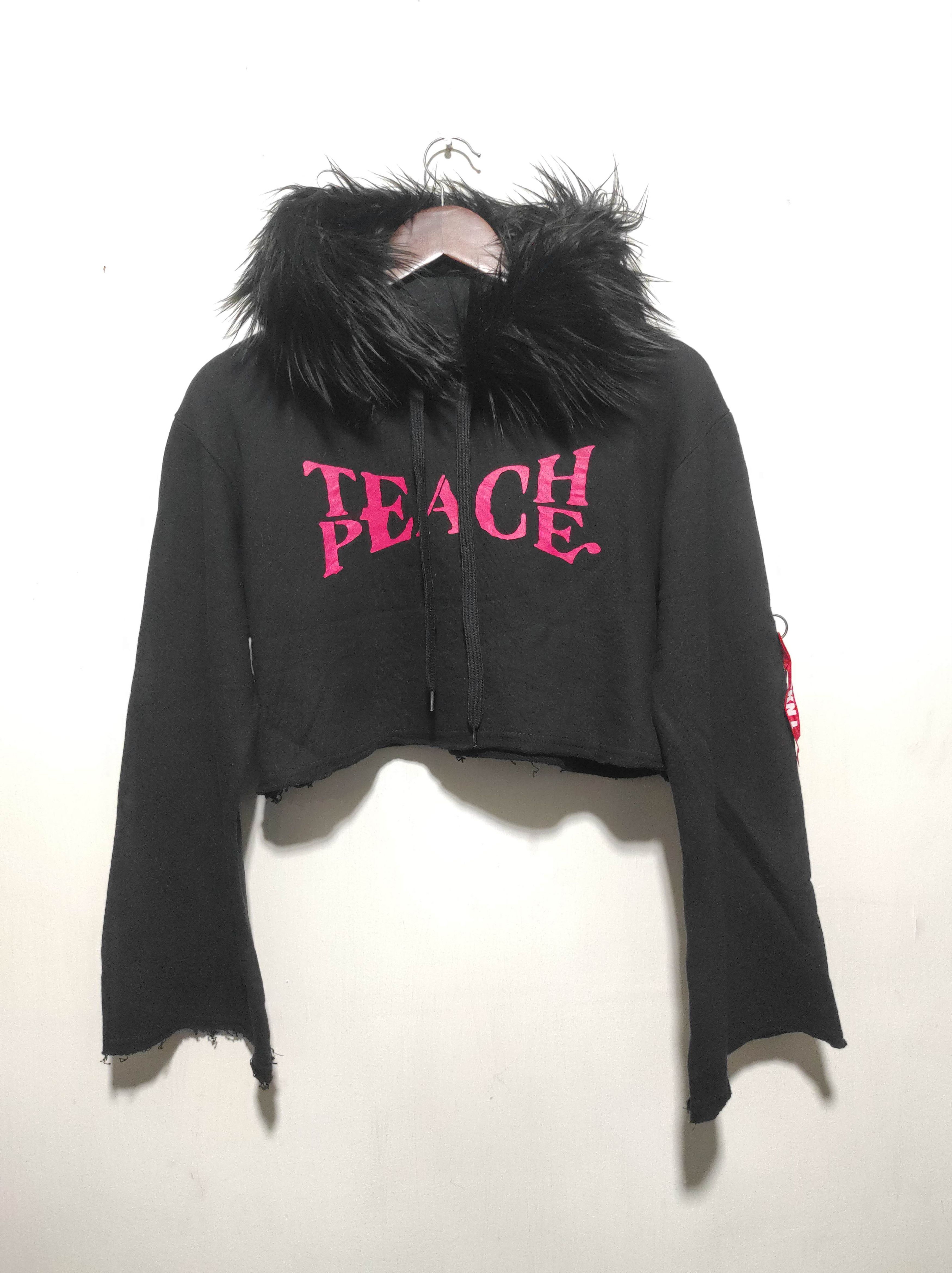 Hysteric Glamour Peace Crop Black Fur Hoodie Parka IfSixWasNine LGB style Size M / US 6-8 / IT 42-44 - 14 Thumbnail