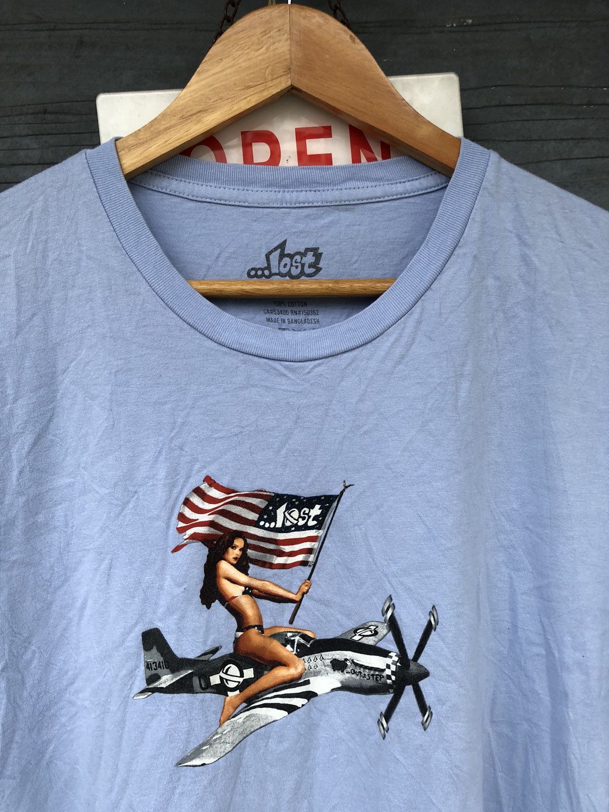 Hysteric Glamour × Vintage 🔥Vintage Y2K🔥RARE Lost Industries Girl Usa Plane Tshirt Size US XL / EU 56 / 4 - 3 Thumbnail