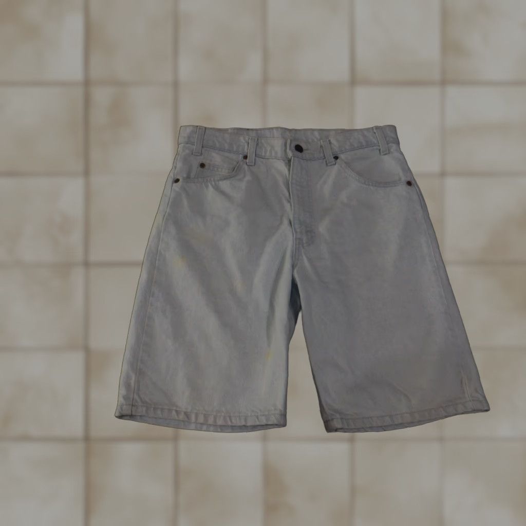 Levi's VINTAGE Levi's 505 Shorts Mens 33 Beige Denim Chino 5-Pocket 10 In Inseam Beige Regular Men Vintage Set Orange Tab Casual Summer Spring Fall Size US 33 - 1 Thumbnail