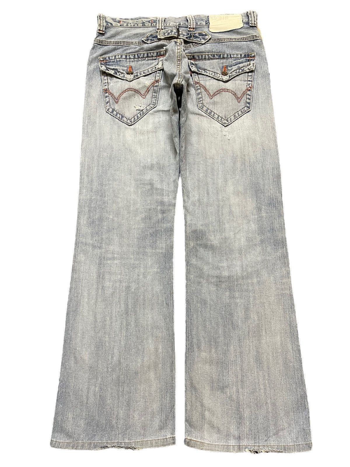 Edwin Edwin XV Exclusive Buckle Light Faded Wash Baggy Wide Leg Size US 33 - 2 Thumbnail